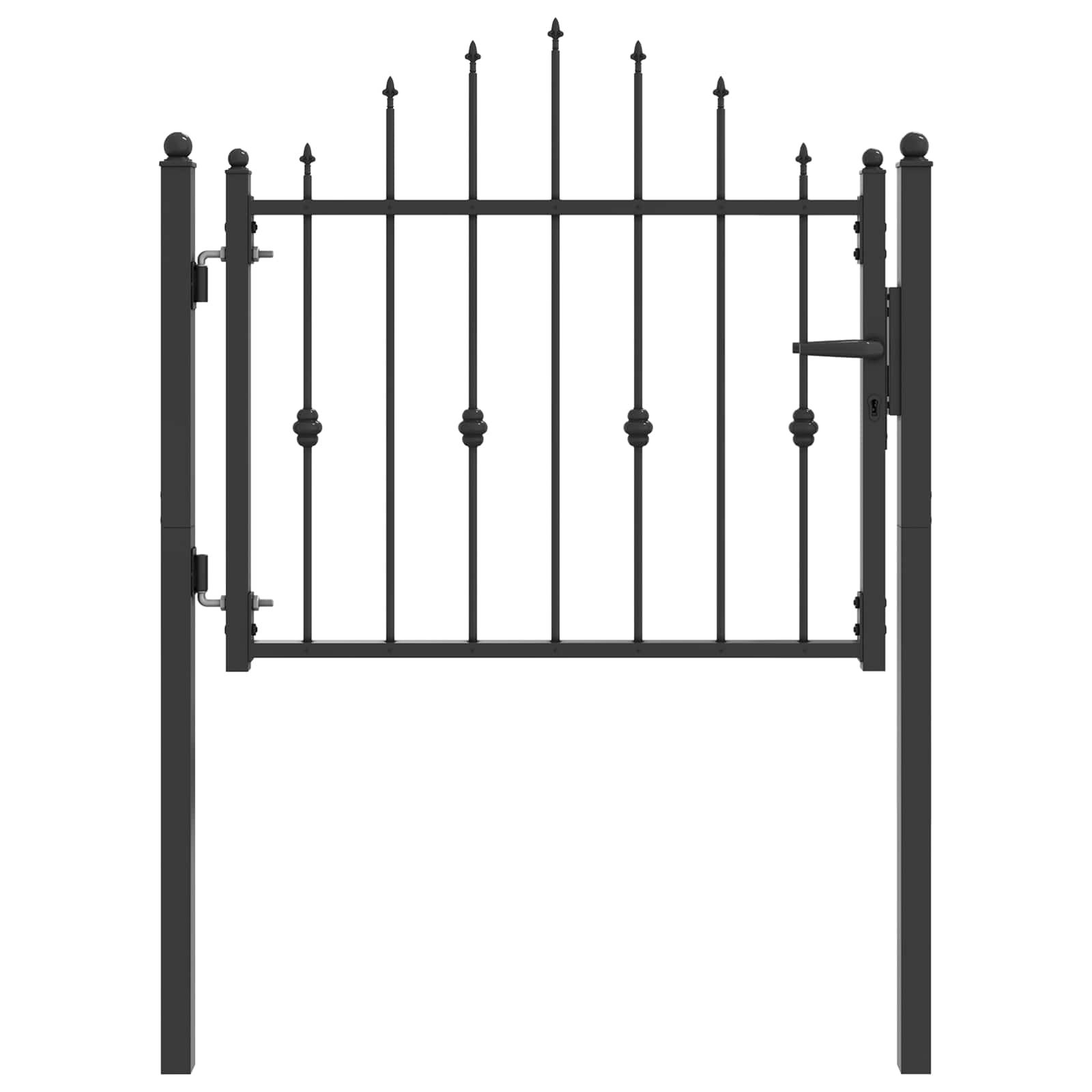 Zauntor ASTEN 100 x 75 cm Metall Schwarz Abschließbar