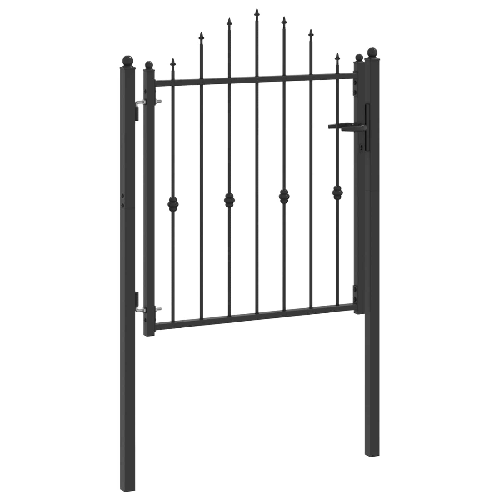 Zauntor ASTEN 100 x 100 cm Metall Schwarz Abschließbar