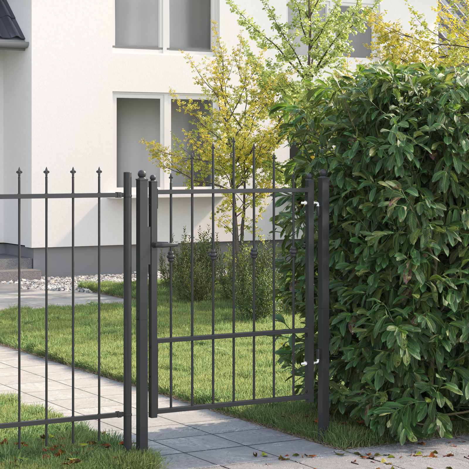 Zauntor ASTEN 100 x 125 cm Metall Schwarz Abschließbar