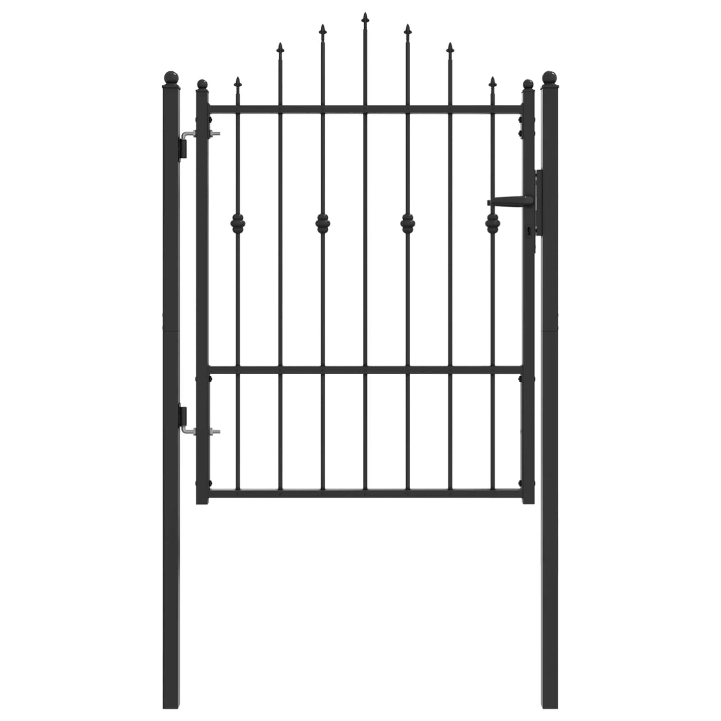 Zauntor ASTEN 100 x 125 cm Metall Schwarz Abschließbar