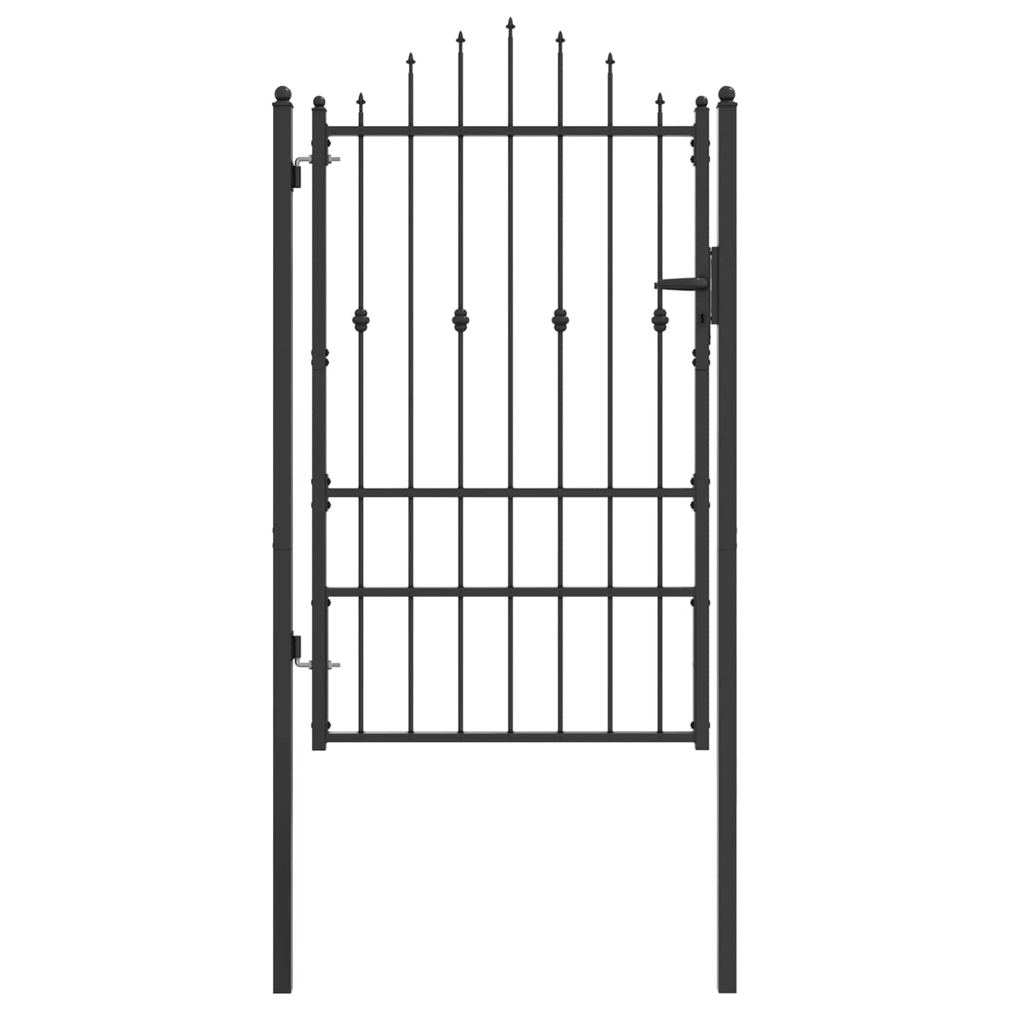 Zauntor ASTEN 100 x 150 cm Metall Schwarz Abschließbar