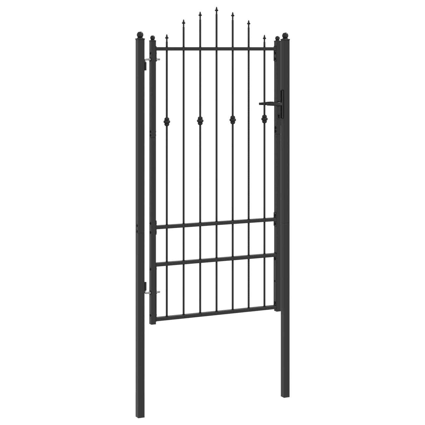 Zauntor ASTEN 100 x 175 cm Metall Schwarz Abschließbar