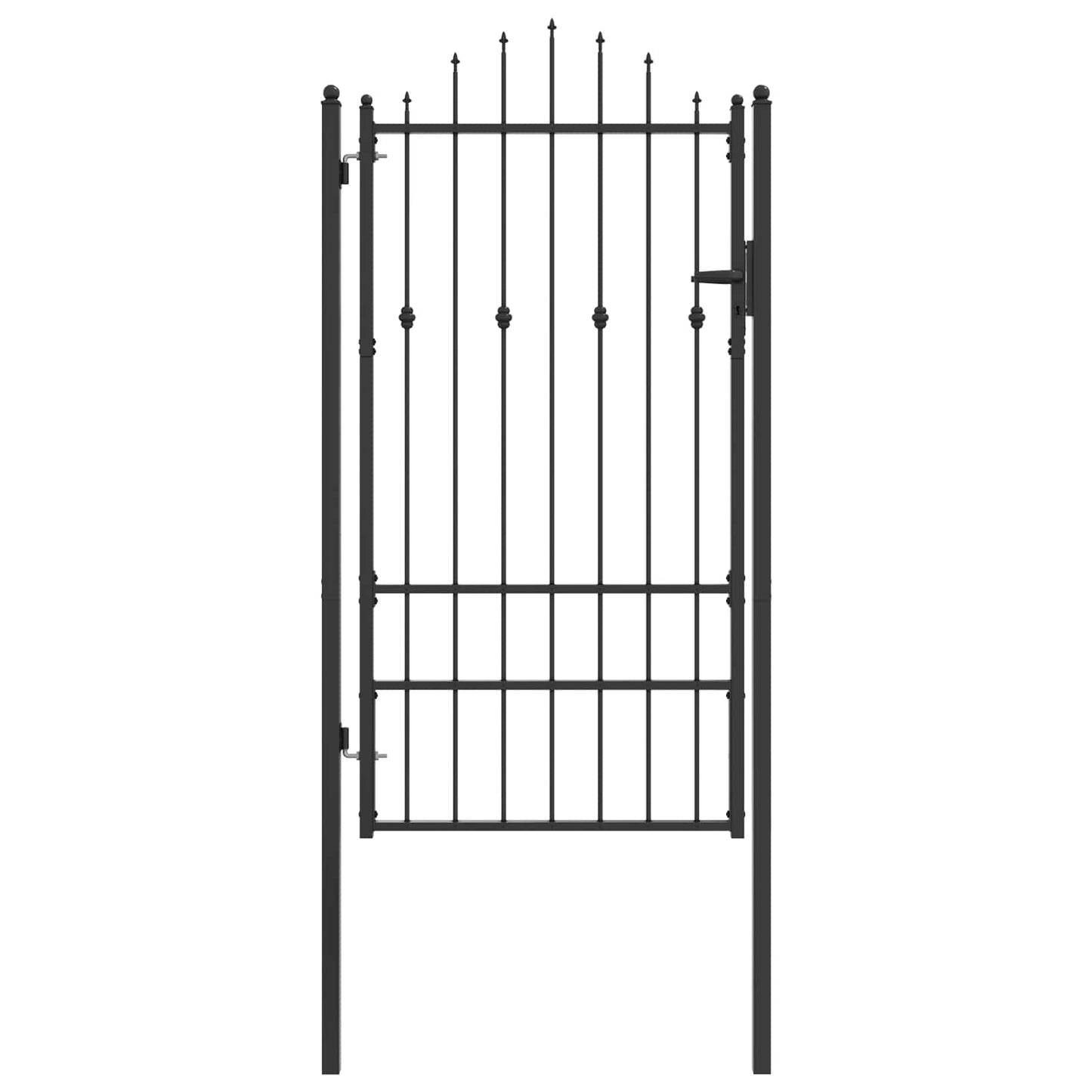 Zauntor ASTEN 100 x 175 cm Metall Schwarz Abschließbar