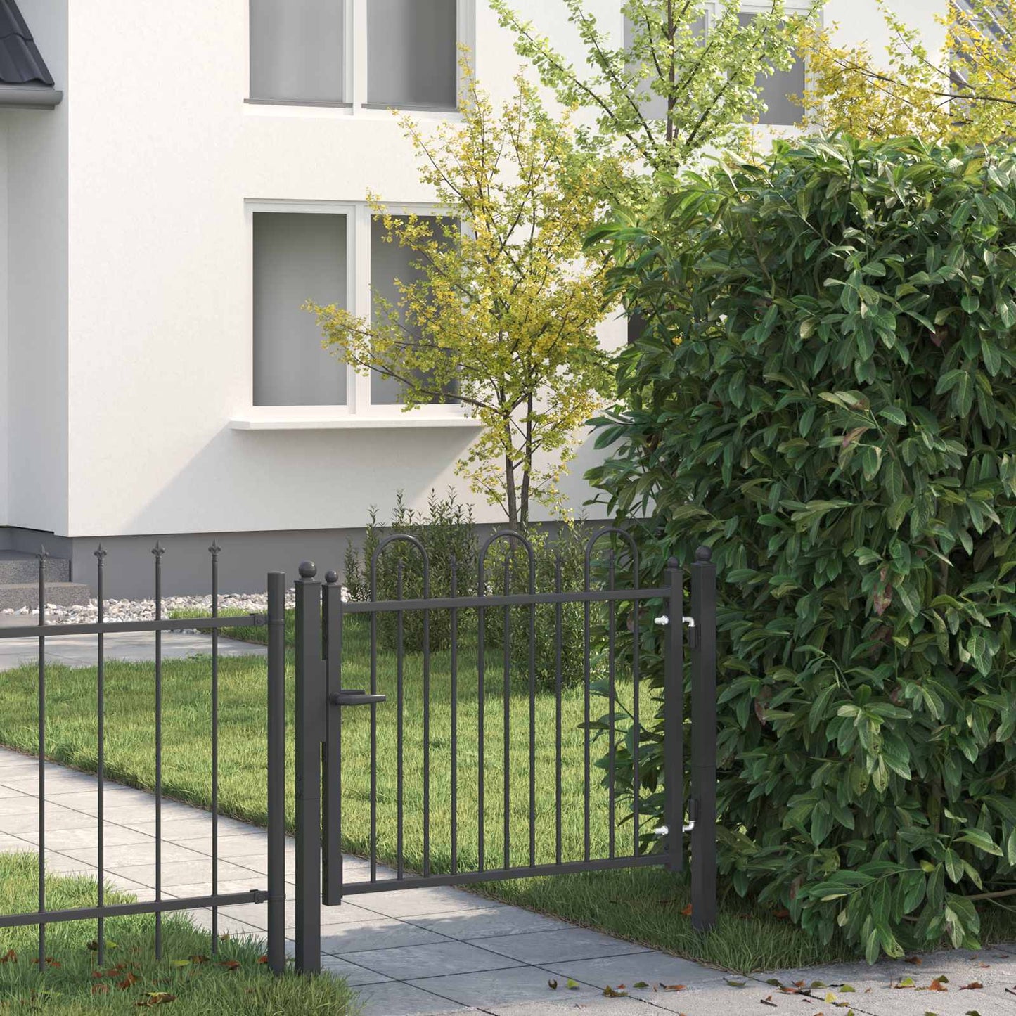Zauntor DRONTEN 100 x 75 cm Metall Schwarz Abschließbar