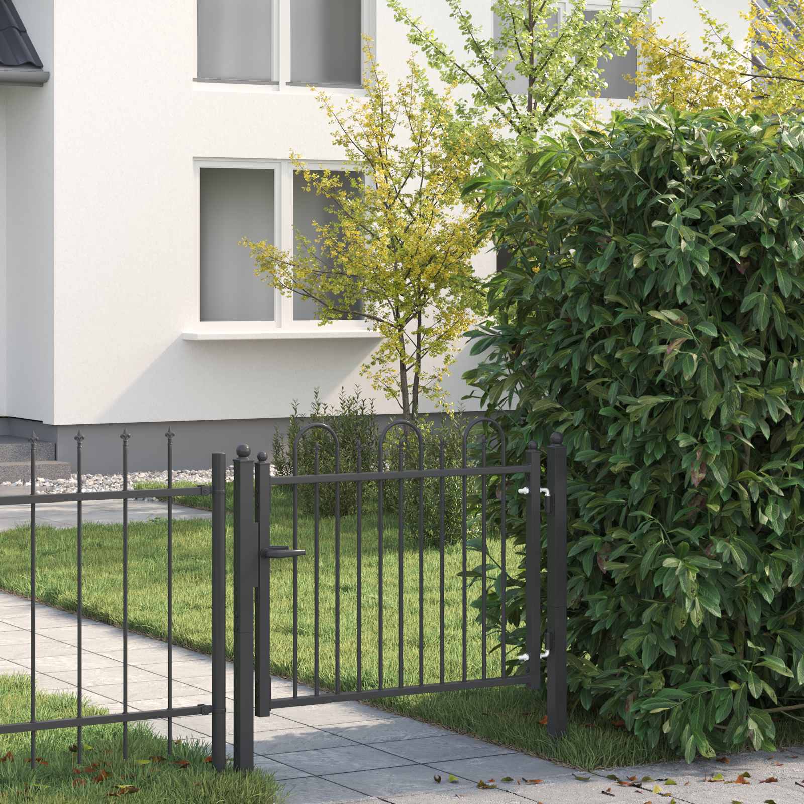 Zauntor DRONTEN 100 x 75 cm Metall Schwarz Abschließbar