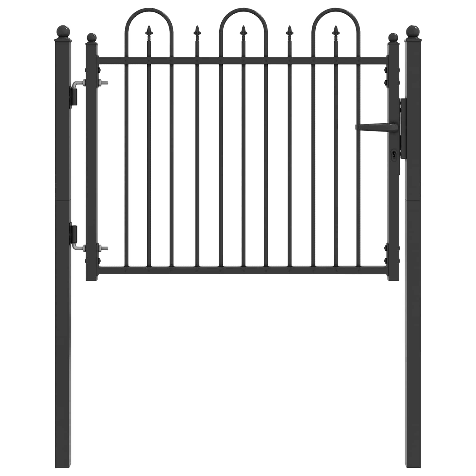 Zauntor DRONTEN 100 x 75 cm Metall Schwarz Abschließbar
