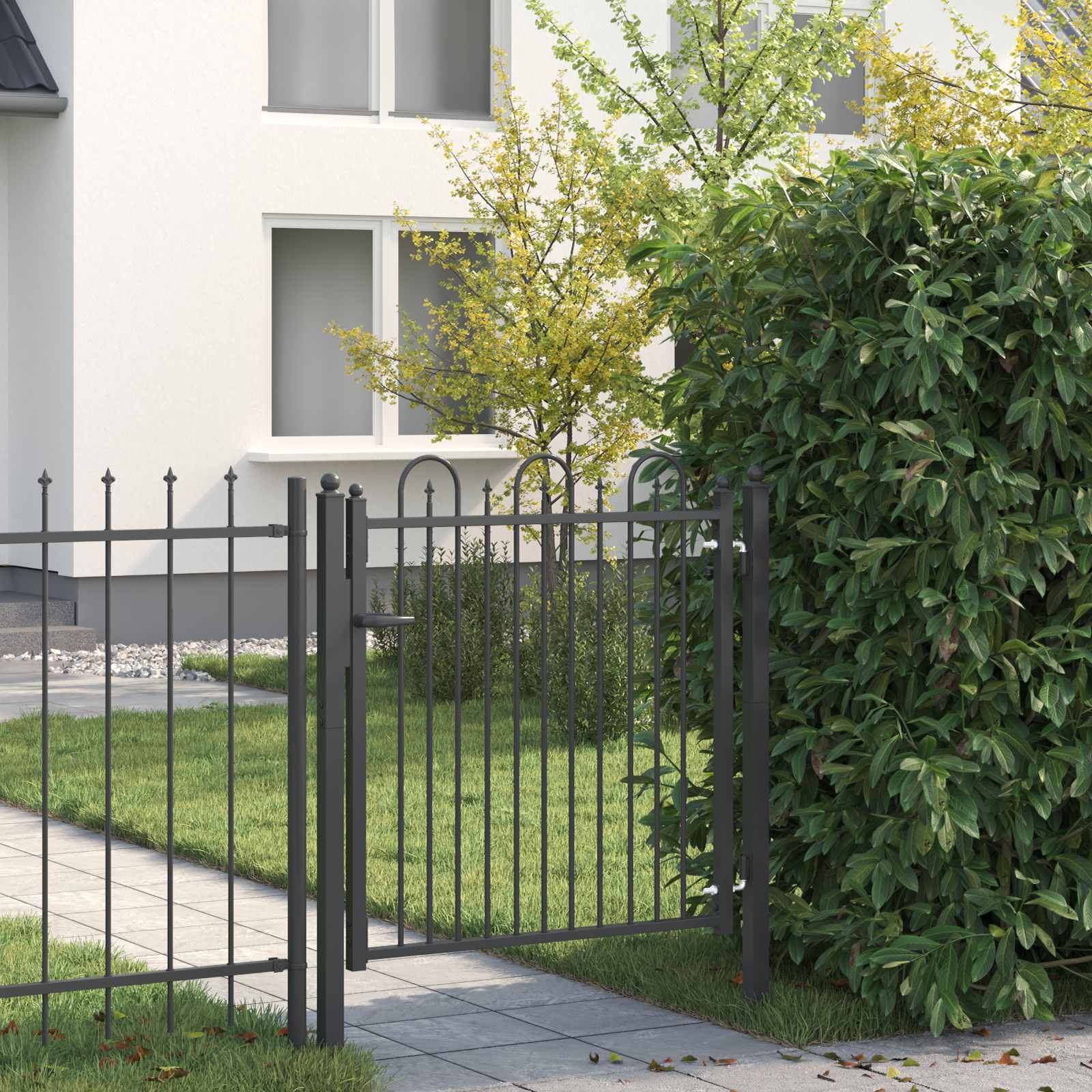 Zauntor DRONTEN 100 x 100 cm Metall Schwarz Abschließbar
