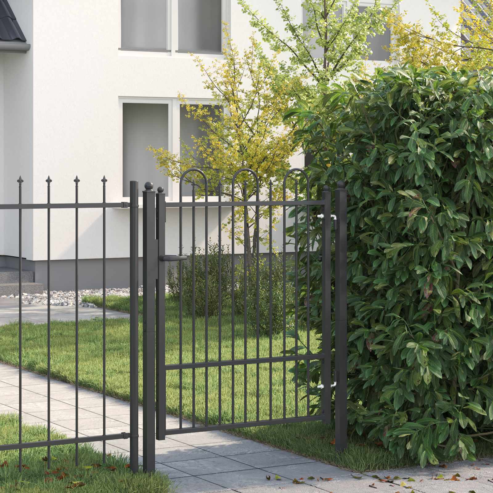 Zauntor DRONTEN 100 x 125 cm Metall Schwarz Abschließbar