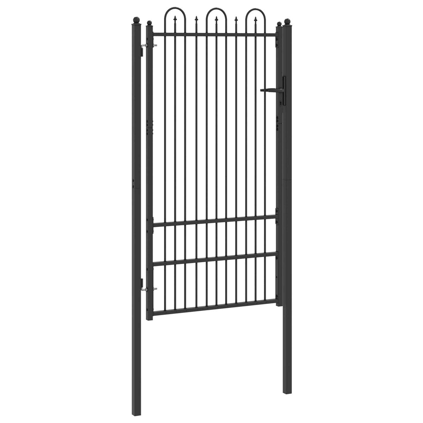Zauntor DRONTEN 100 x 175 cm Stahl Schwarz Abschließbar