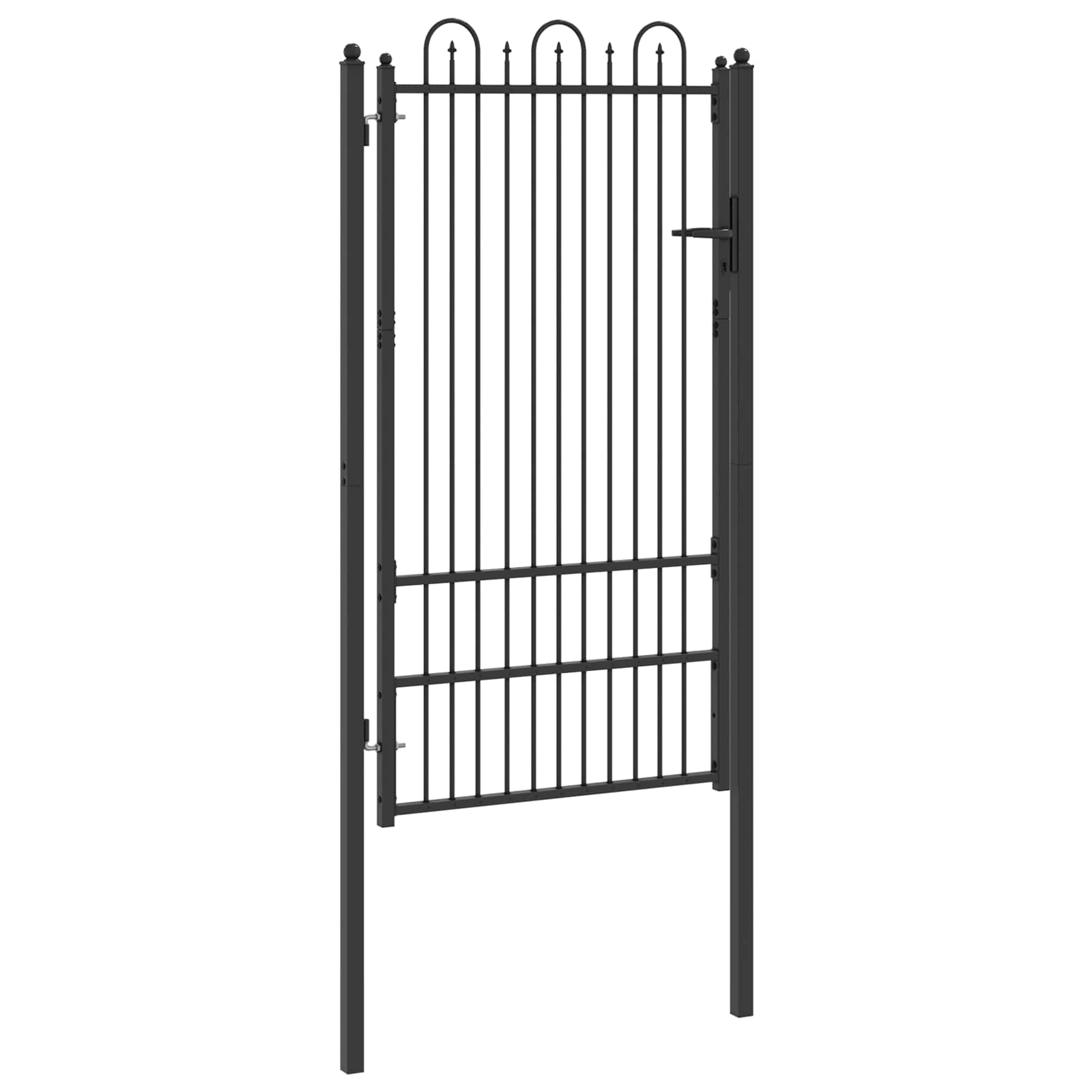Zauntor DRONTEN 100 x 175 cm Stahl Schwarz Abschließbar