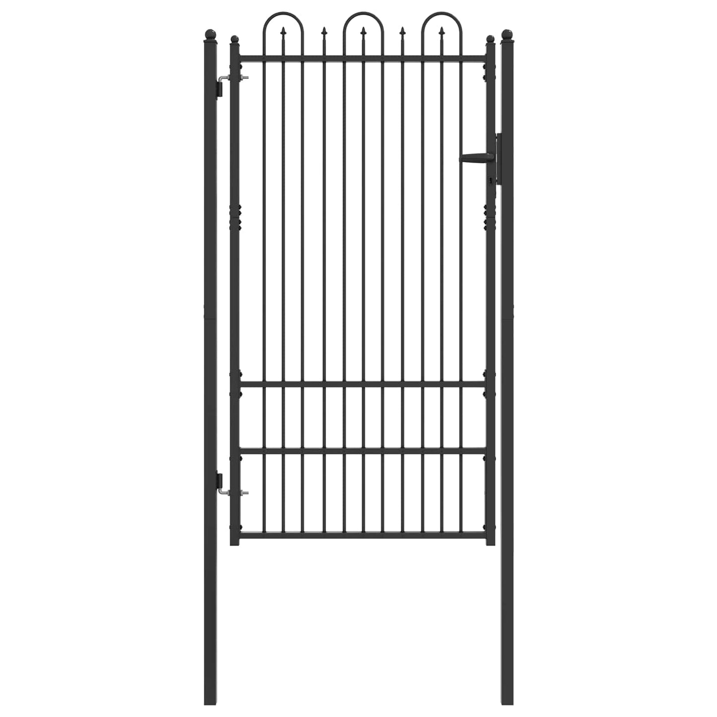 Zauntor DRONTEN 100 x 175 cm Stahl Schwarz Abschließbar
