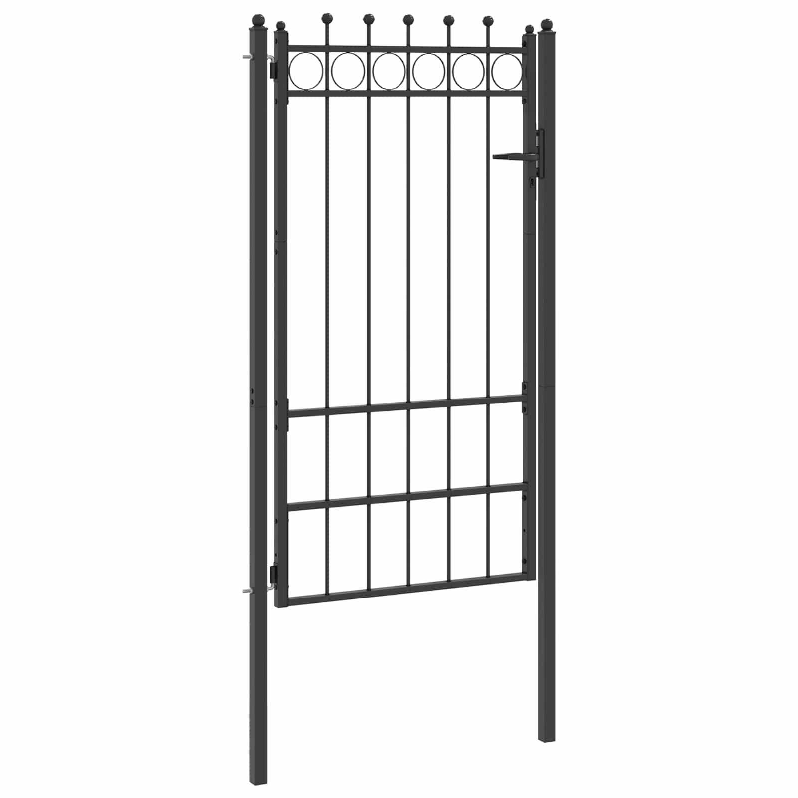 Zauntor HORST 100 x 175 cm Metall Schwarz Abschließbar