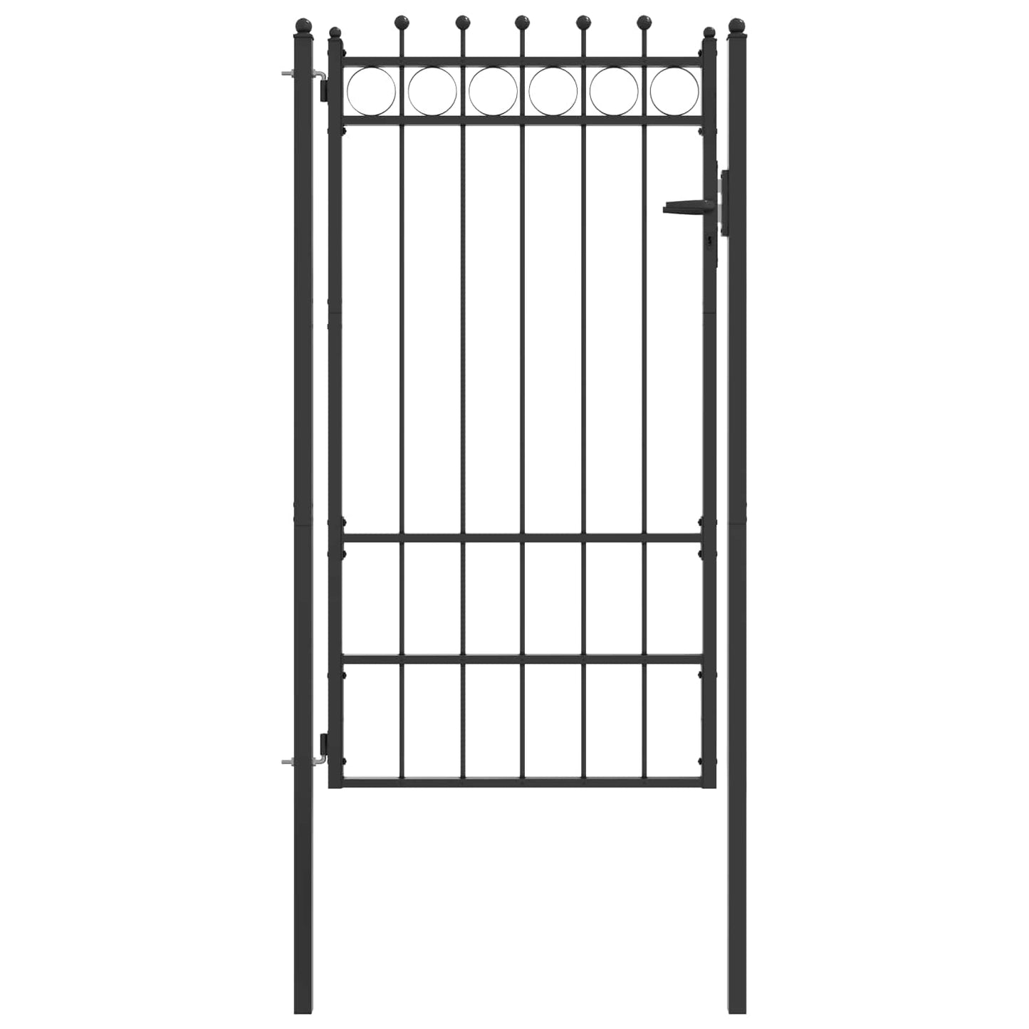 Zauntor HORST 100 x 175 cm Metall Schwarz Abschließbar