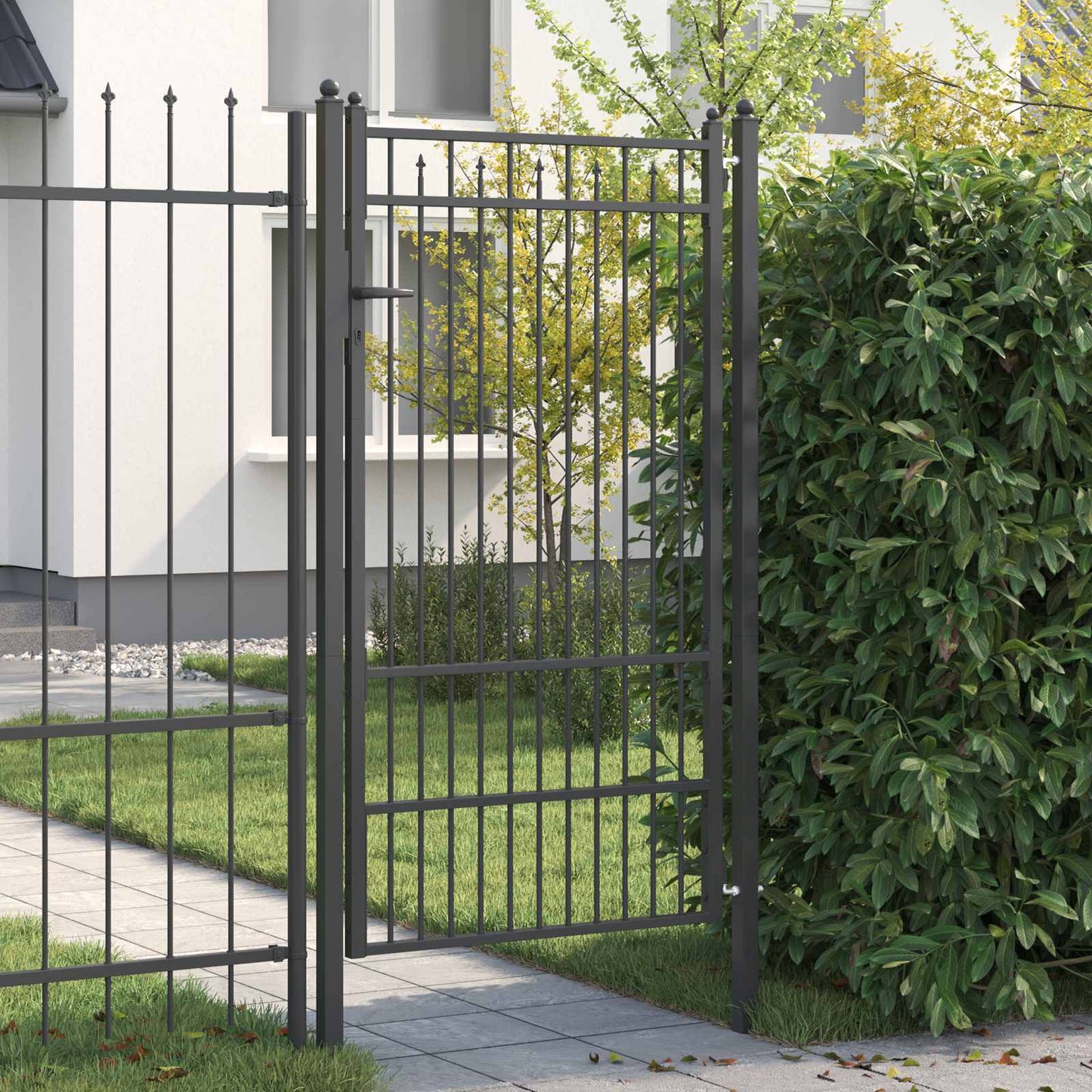 Zauntor BAARLO 100 x 175 cm Metall Schwarz Abschließbar