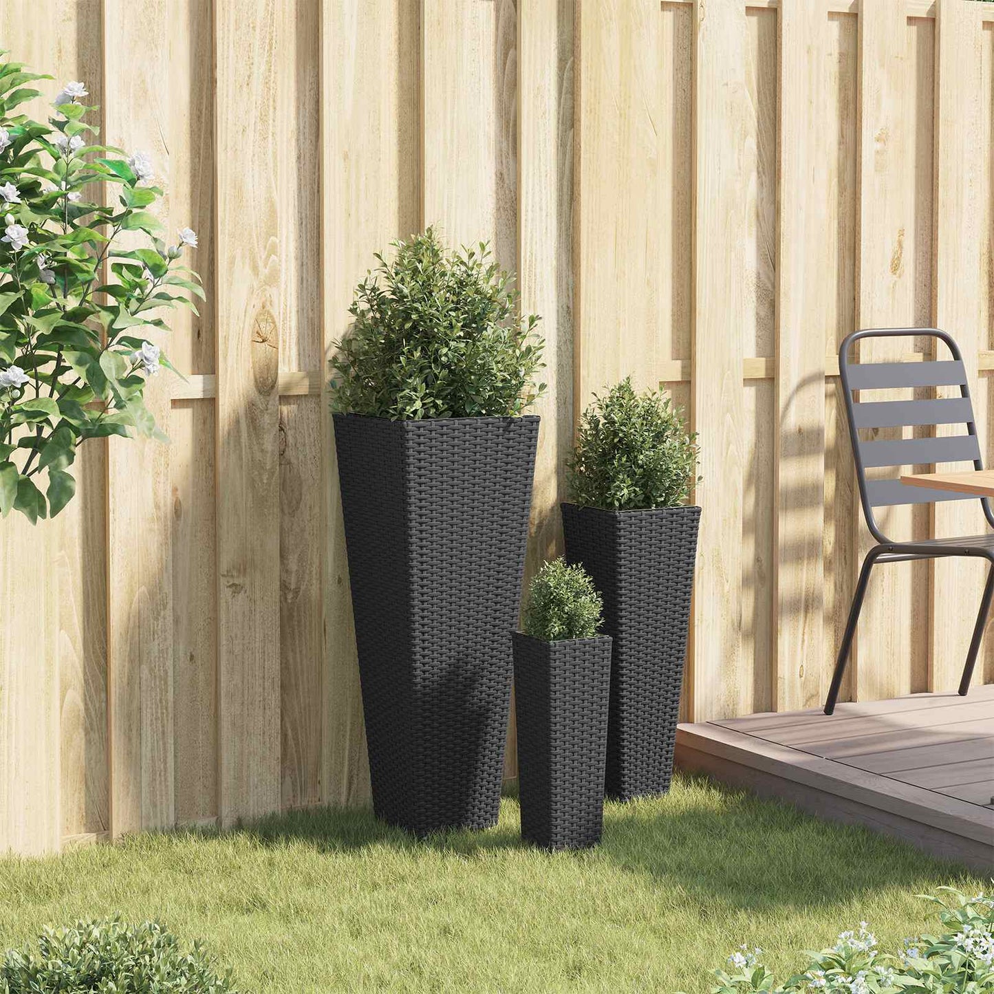 Set für Outdoor 3 Stk. Schwarz 30 x 30 x 80 cm Metall