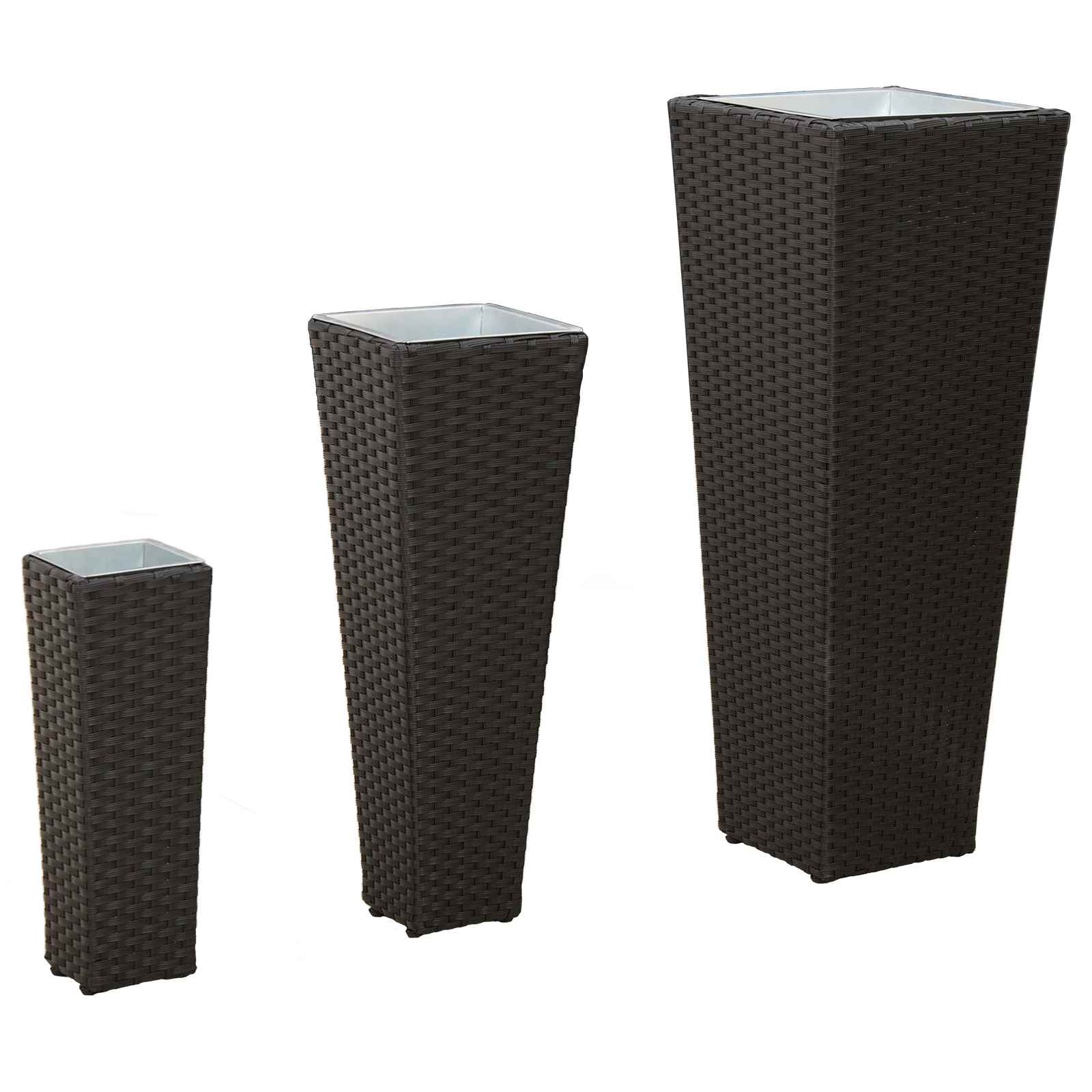 Set für Outdoor 3 Stk. Schwarz 30 x 30 x 80 cm Metall
