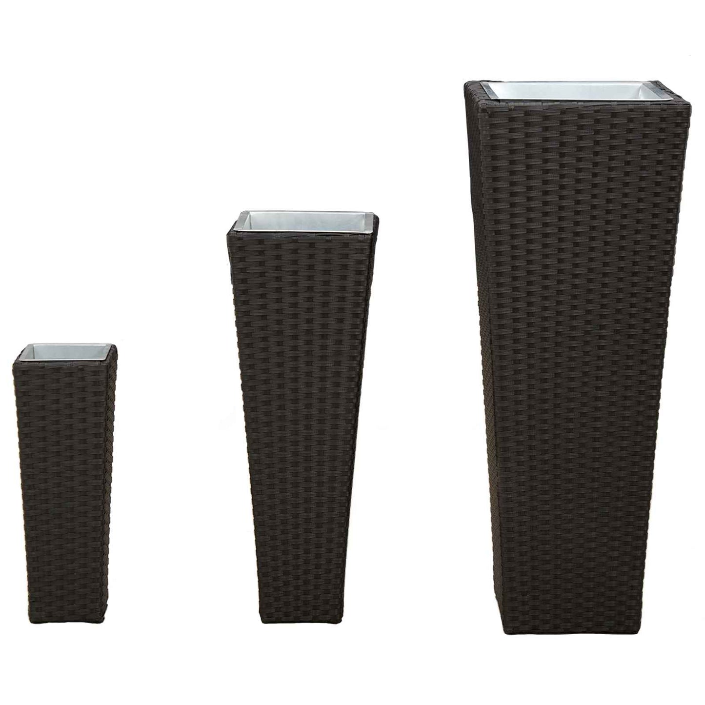 Set für Outdoor 3 stk. Schwarz 30 x 30 x 80 cm Metall