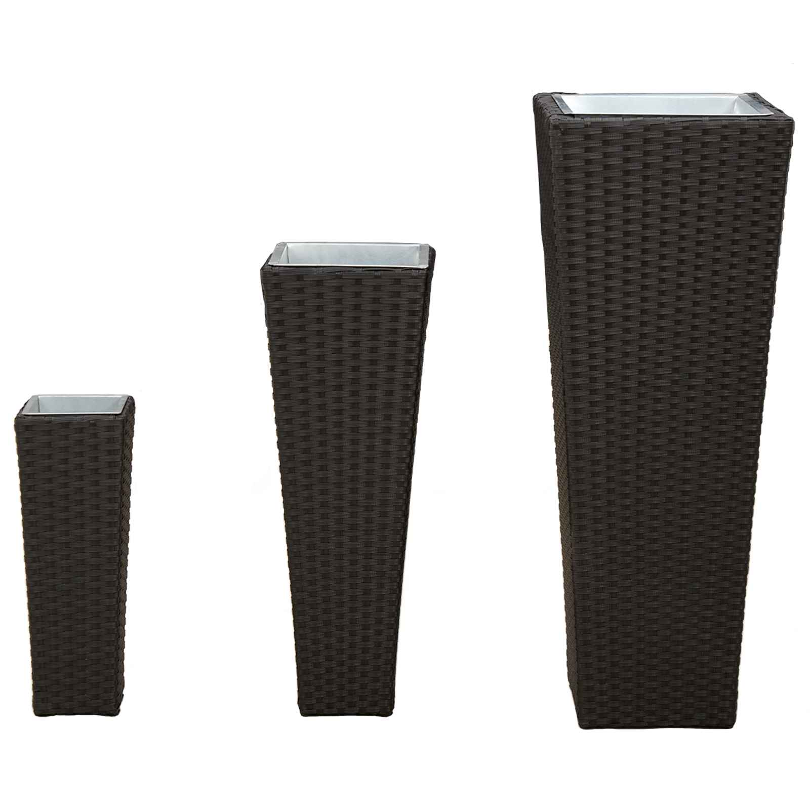 Set für Outdoor 3 stk. Schwarz 30 x 30 x 80 cm Metall