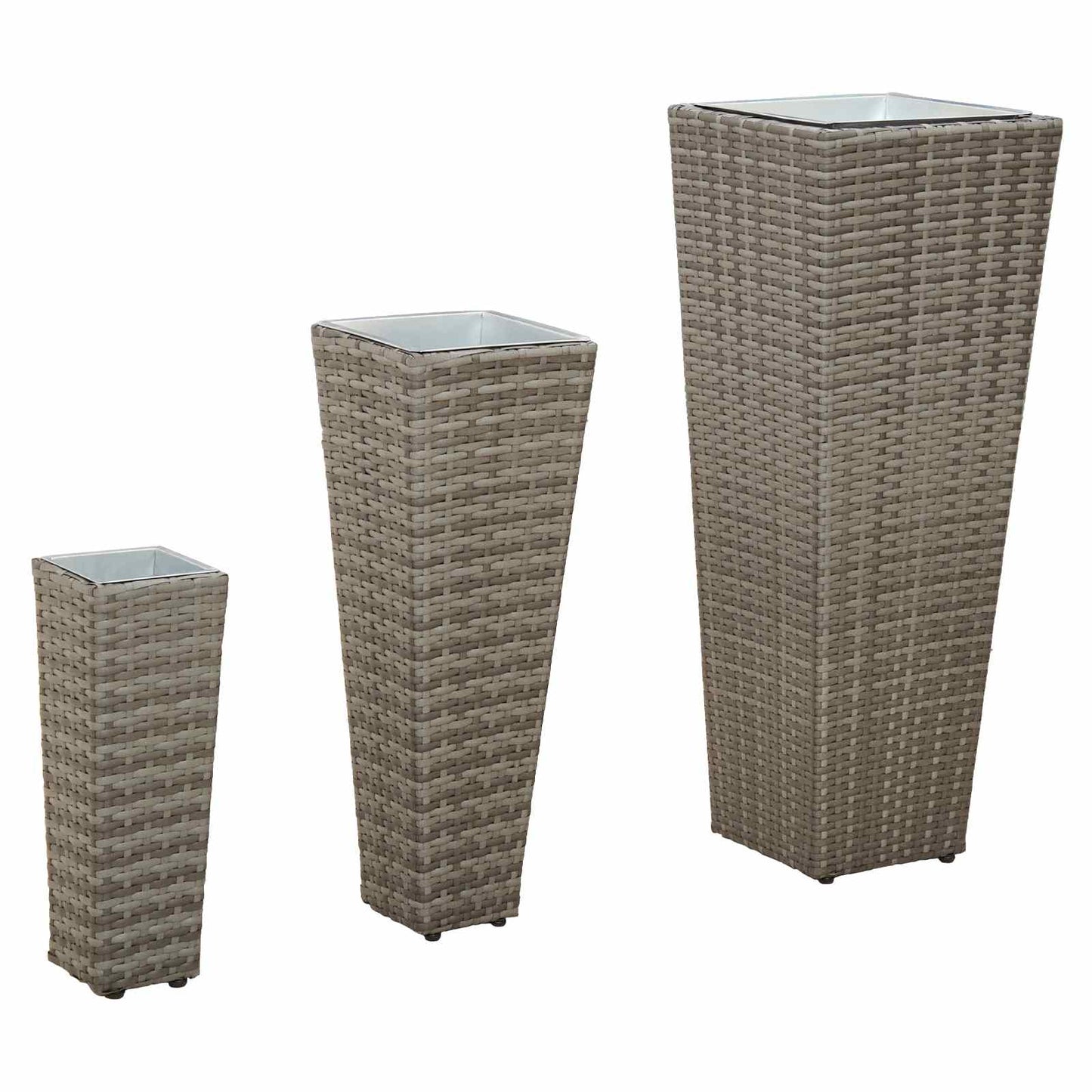 Set für Outdoor 3 Stk. Grau 30 x 30 x 80 cm Metall