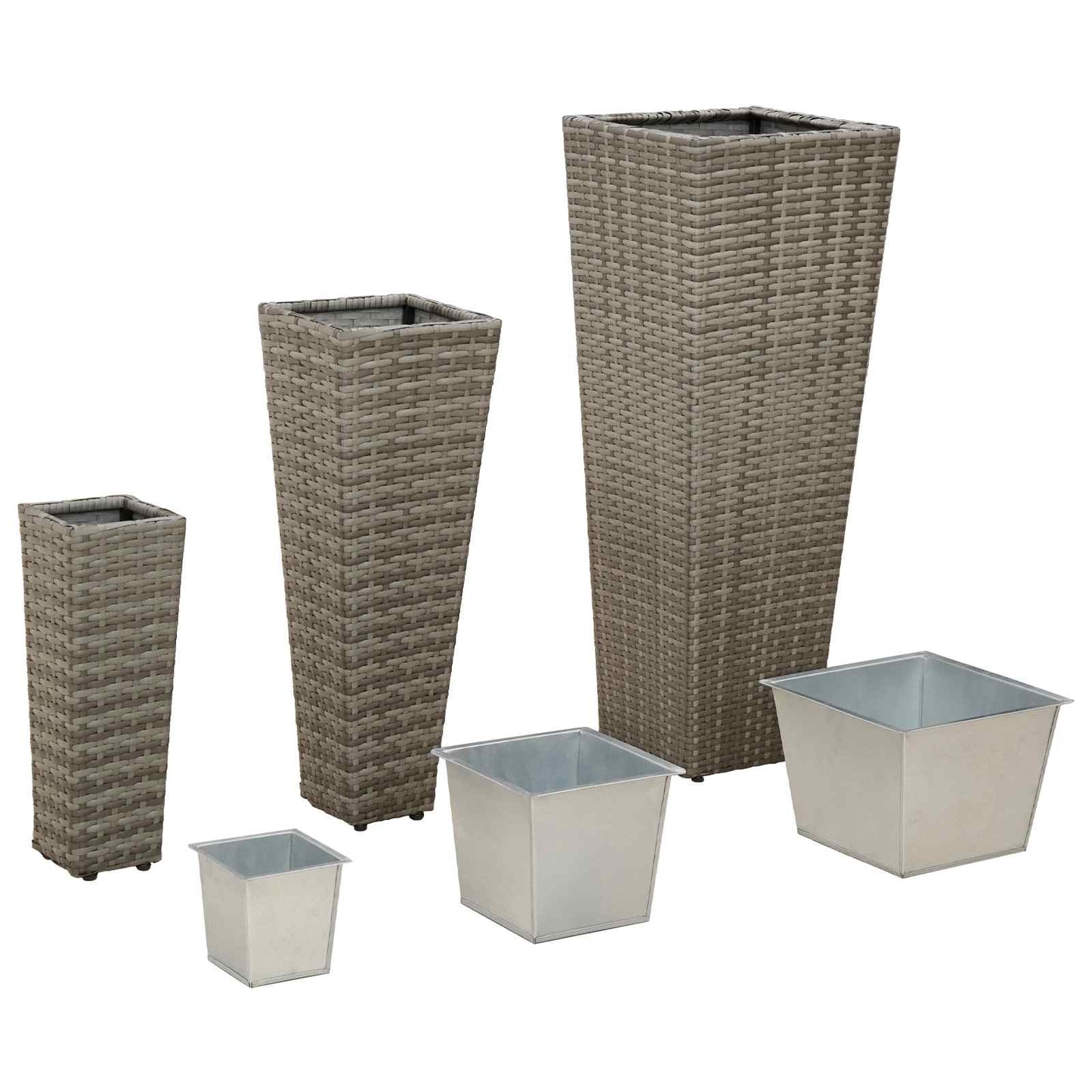 Set für Outdoor 3 Stk. Grau 30 x 30 x 80 cm Metall