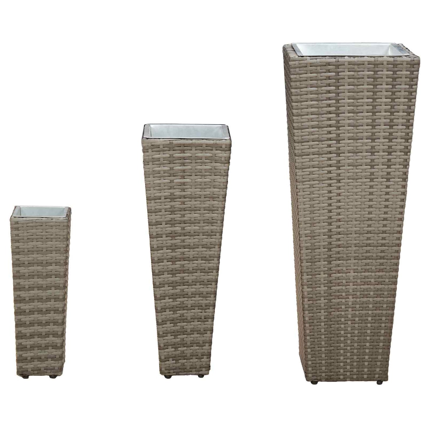 Set für Outdoor 3 Stk. Grau 30 x 30 x 80 cm Metall