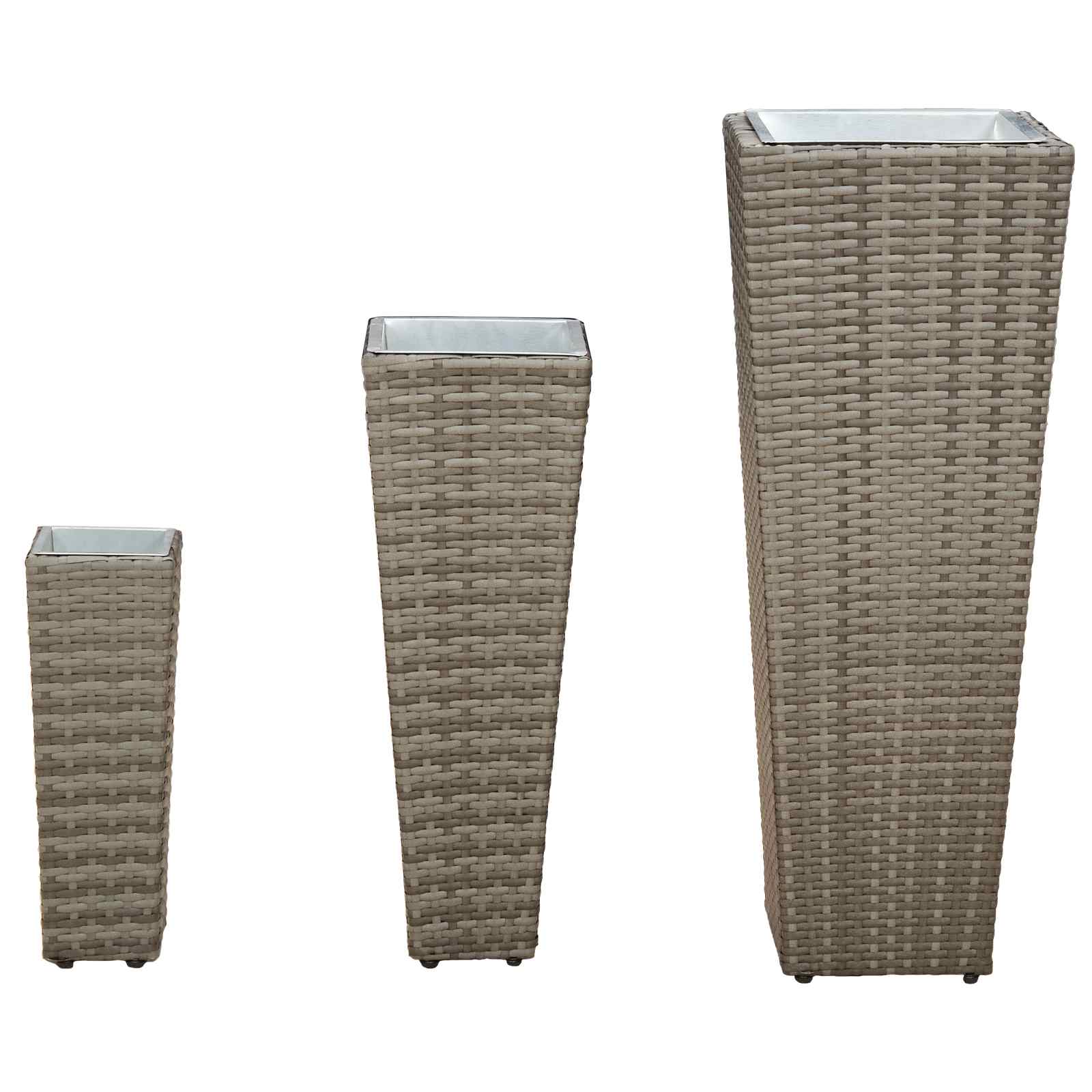 Set für Outdoor 3 Stk. Grau 30 x 30 x 80 cm Metall