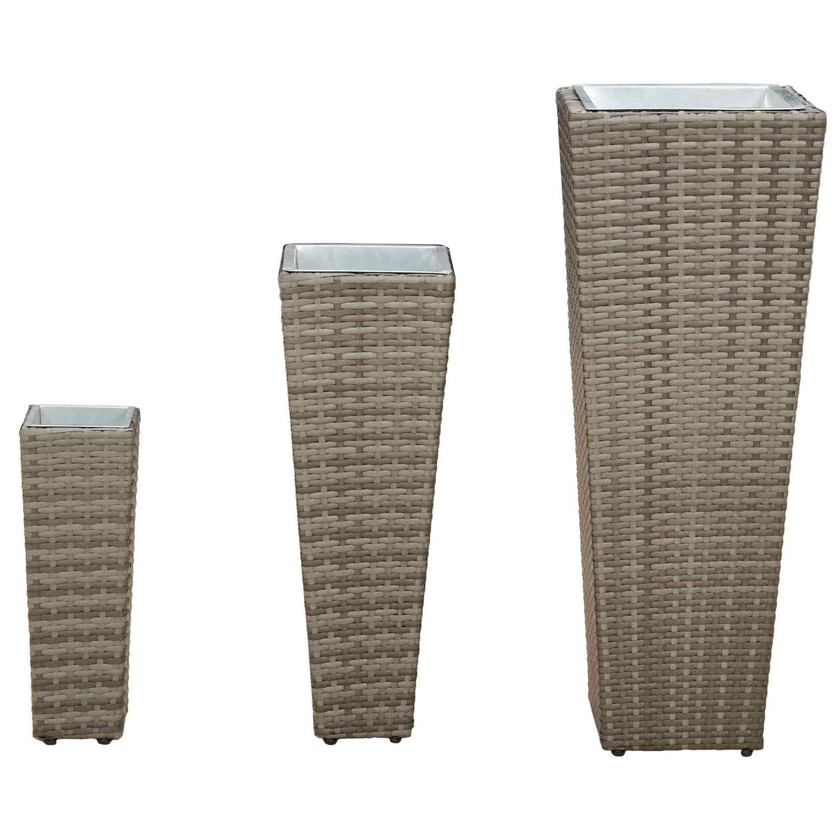 Set für Outdoor 3 stk. Grau 30 x 30 x 80 cm Metall