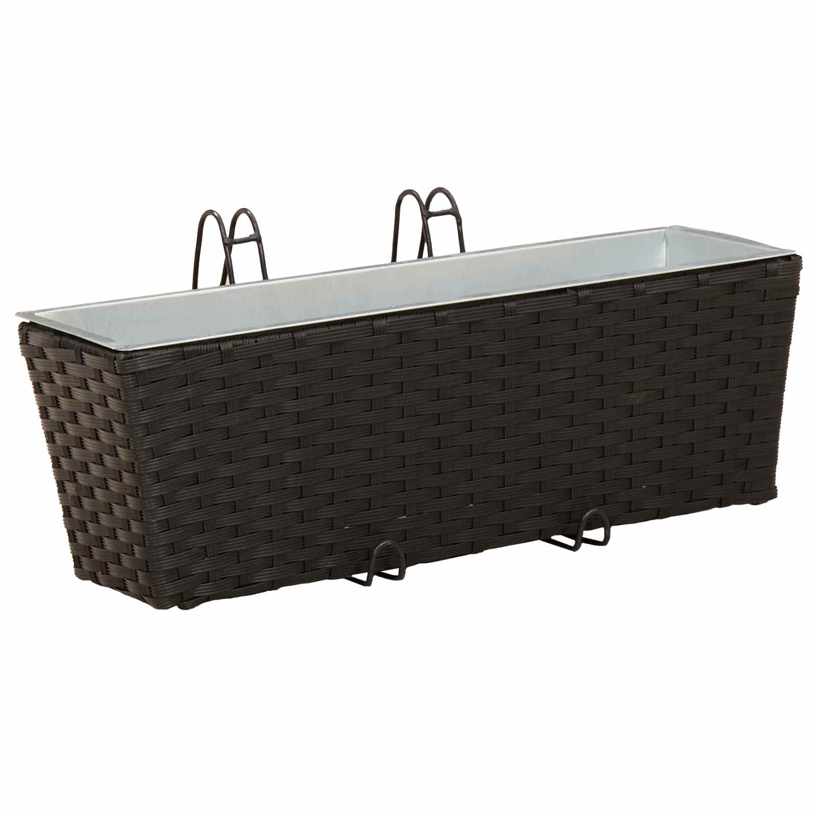 Balkon 2 Stk. Schwarz 50 x 17 x 17 cm Metall