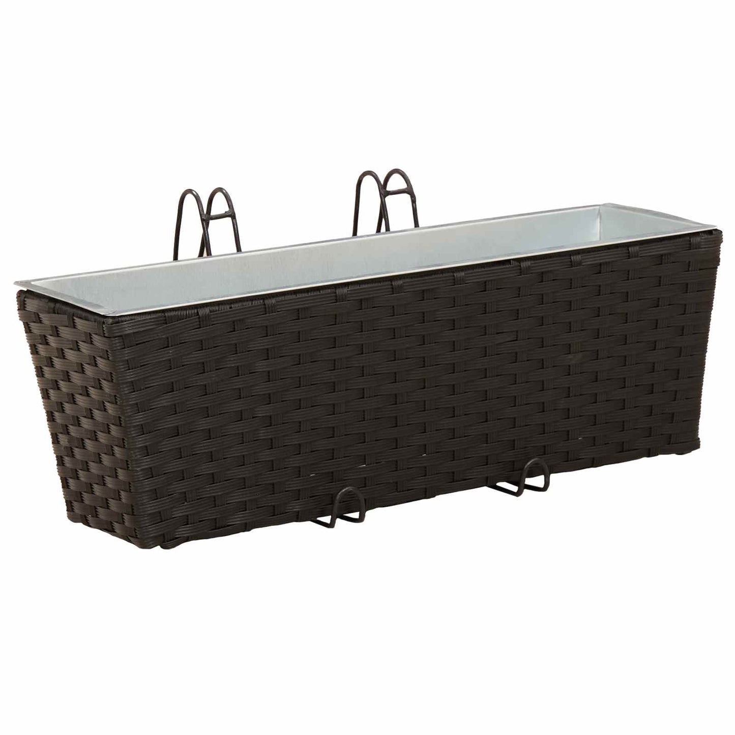 Balkon 2 stk. Schwarz 50 x 17 x 17 cm Metall