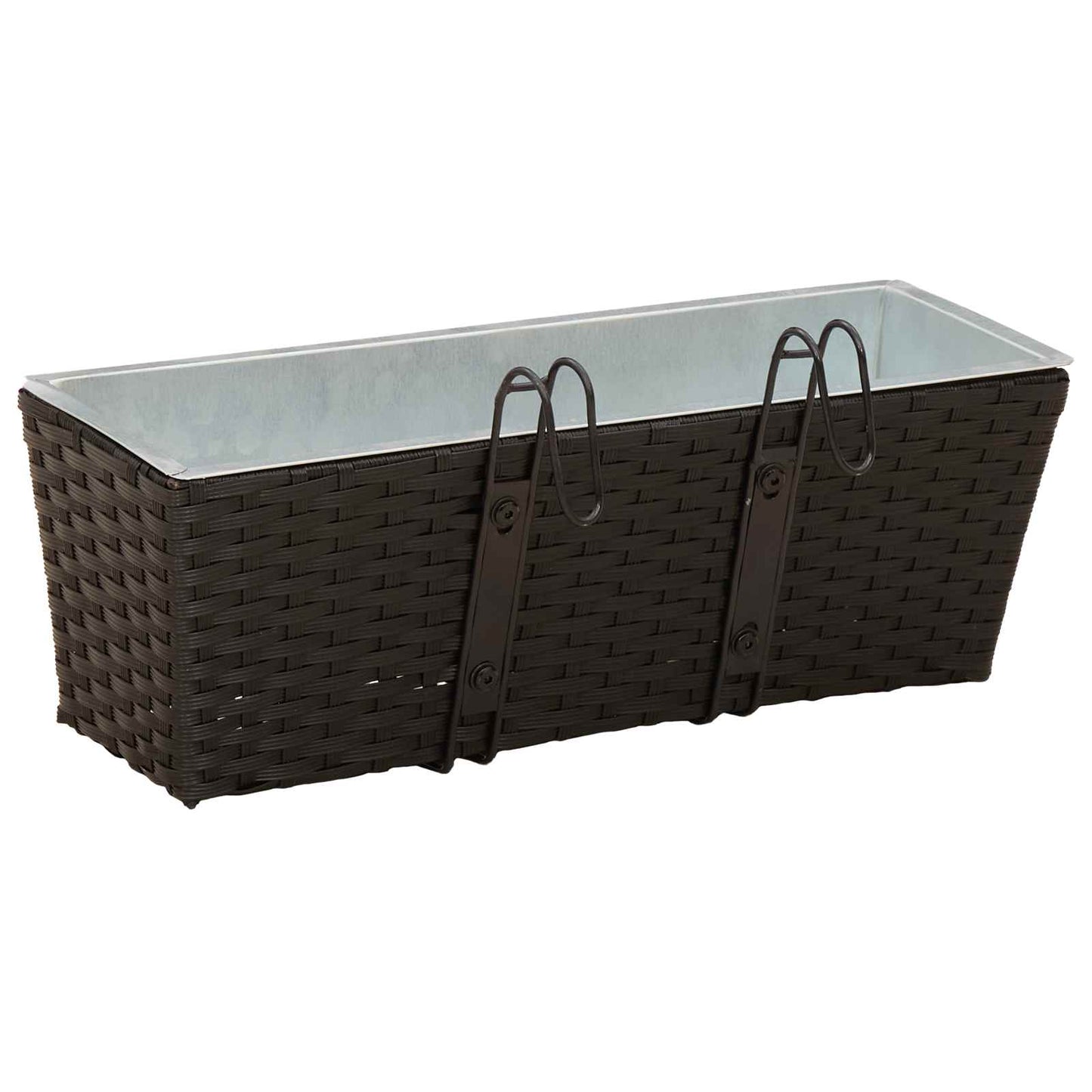 Balkon 2 Stk. Schwarz 50 x 17 x 17 cm Metall