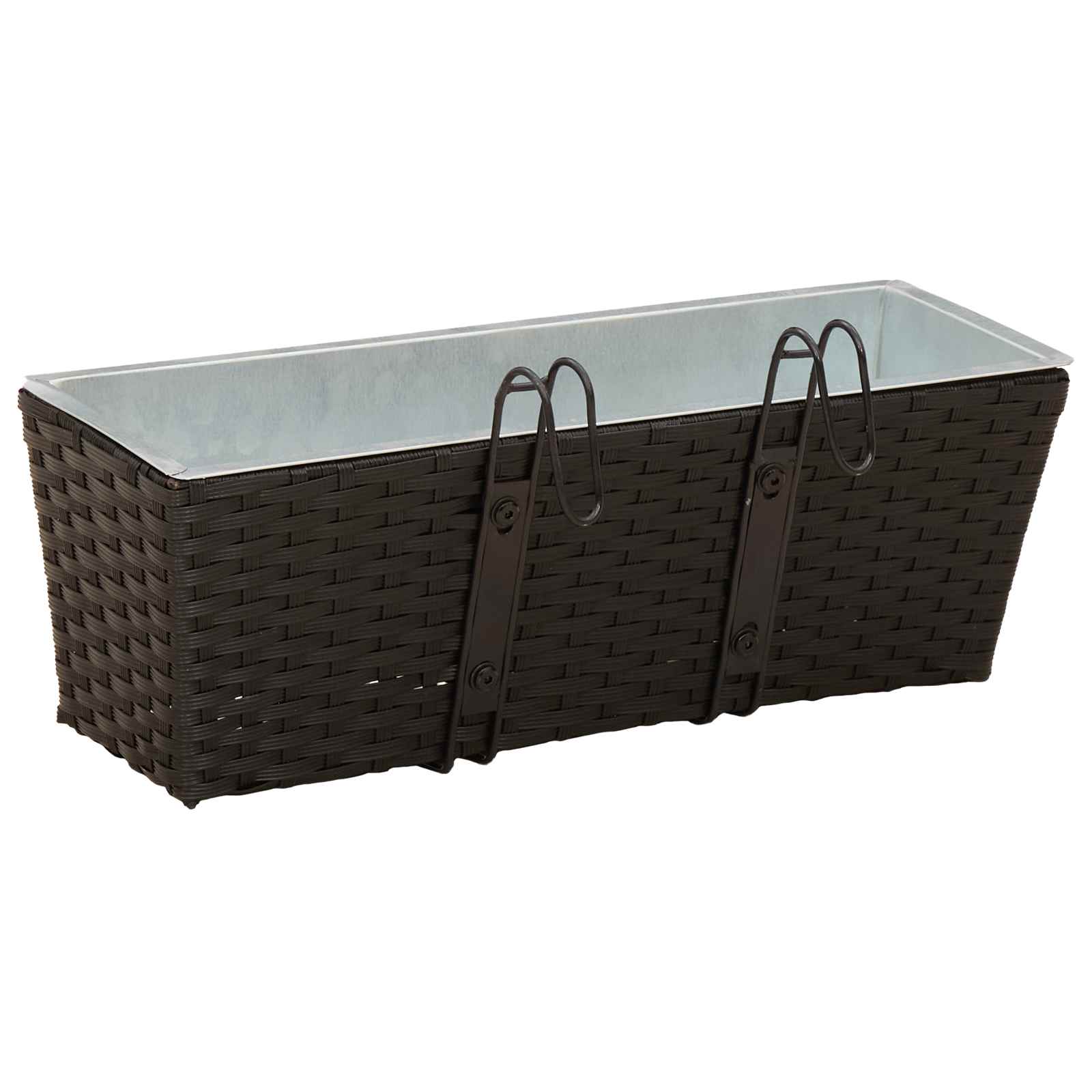Balkon 2 Stk. Schwarz 50 x 17 x 17 cm Metall