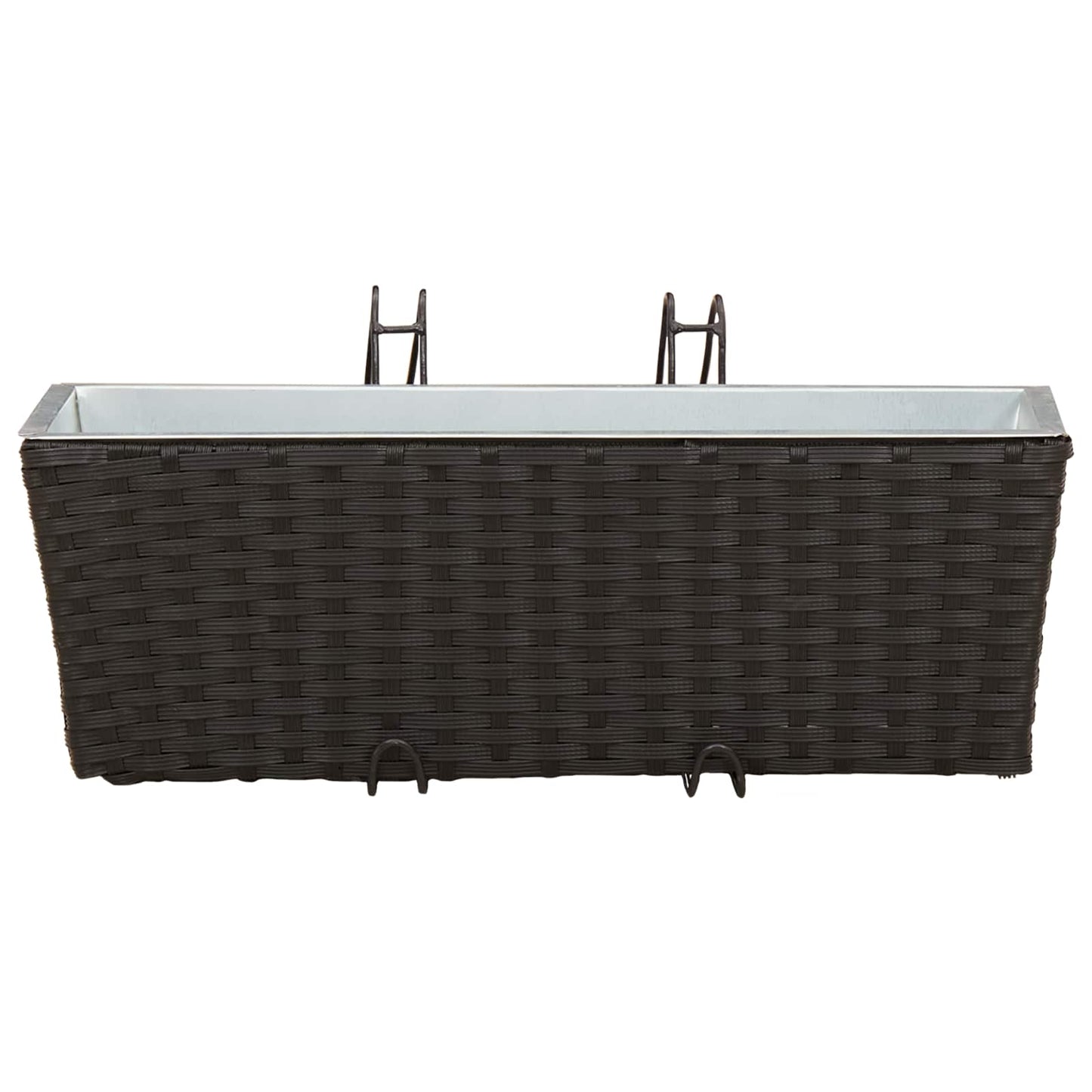 Balkon 2 Stk. Schwarz 50 x 17 x 17 cm Metall