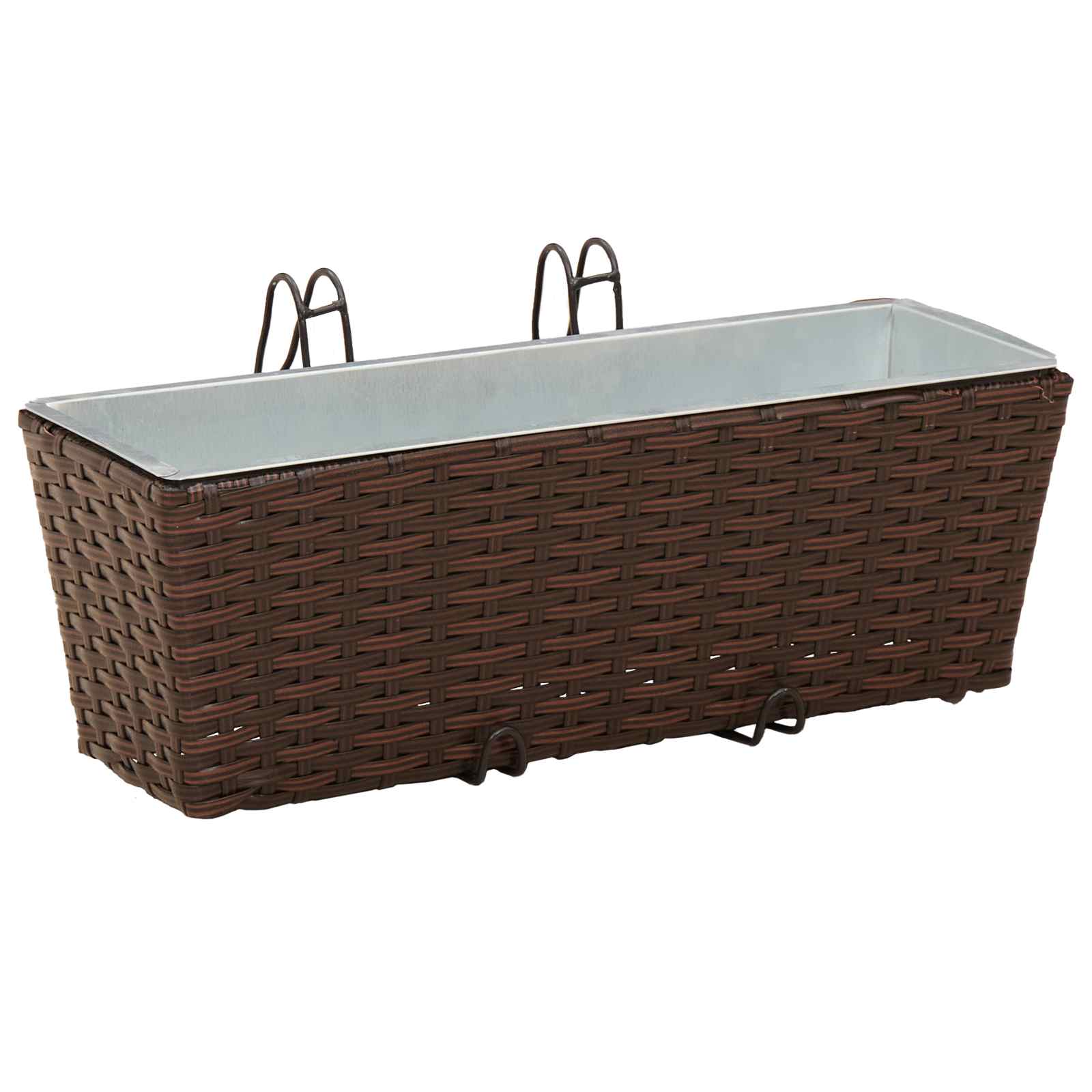 Balkon 2 Stk. Braun 50 x 17 x 17 cm Metall