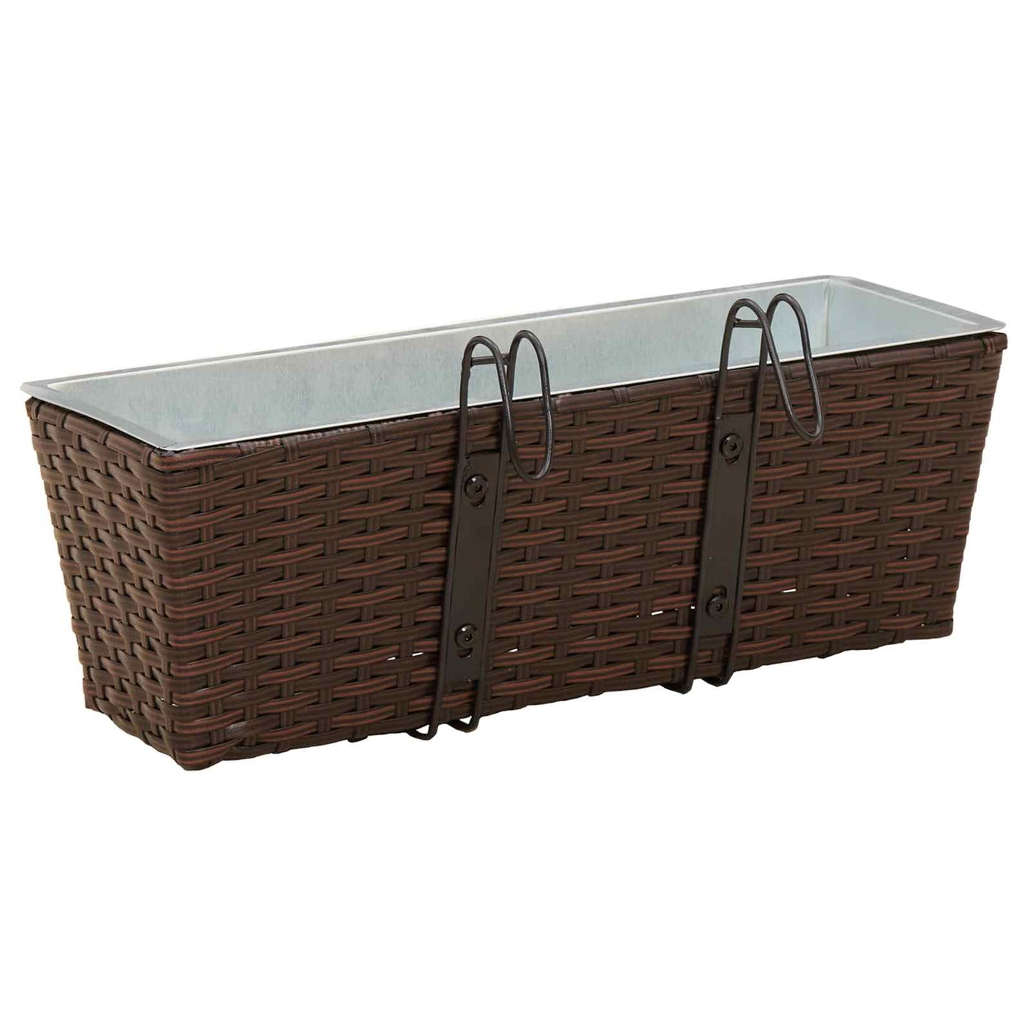 Balkon 2 Stk. Braun 50 x 17 x 17 cm Metall