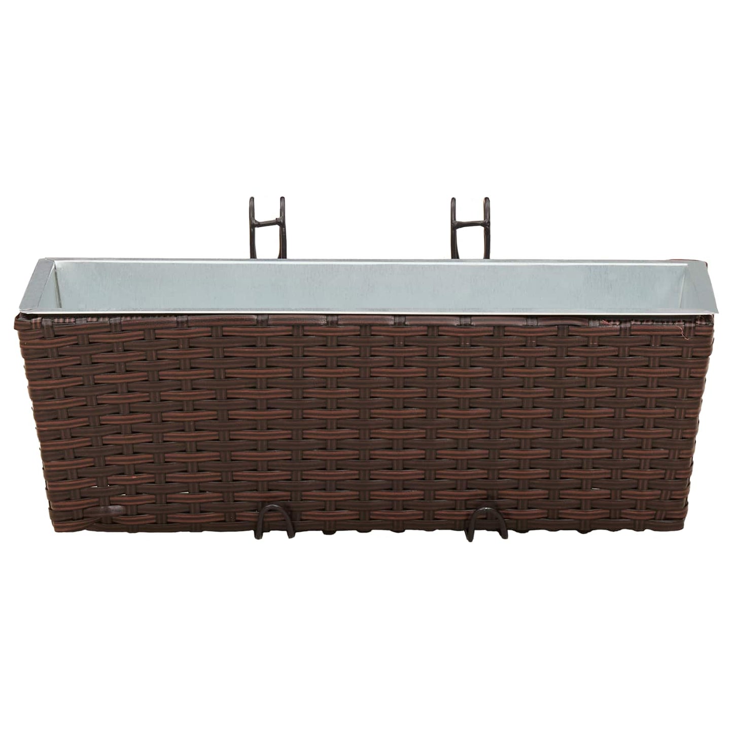Balkon 2 Stk. Braun 50 x 17 x 17 cm Metall