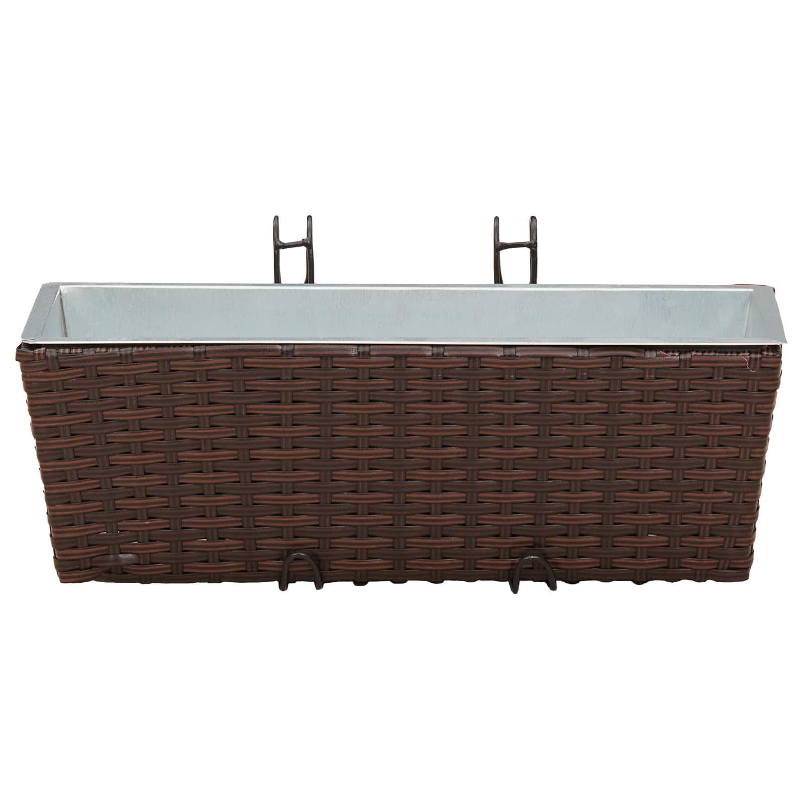 Balkon 2 Stk. Braun 50 x 17 x 17 cm Metall