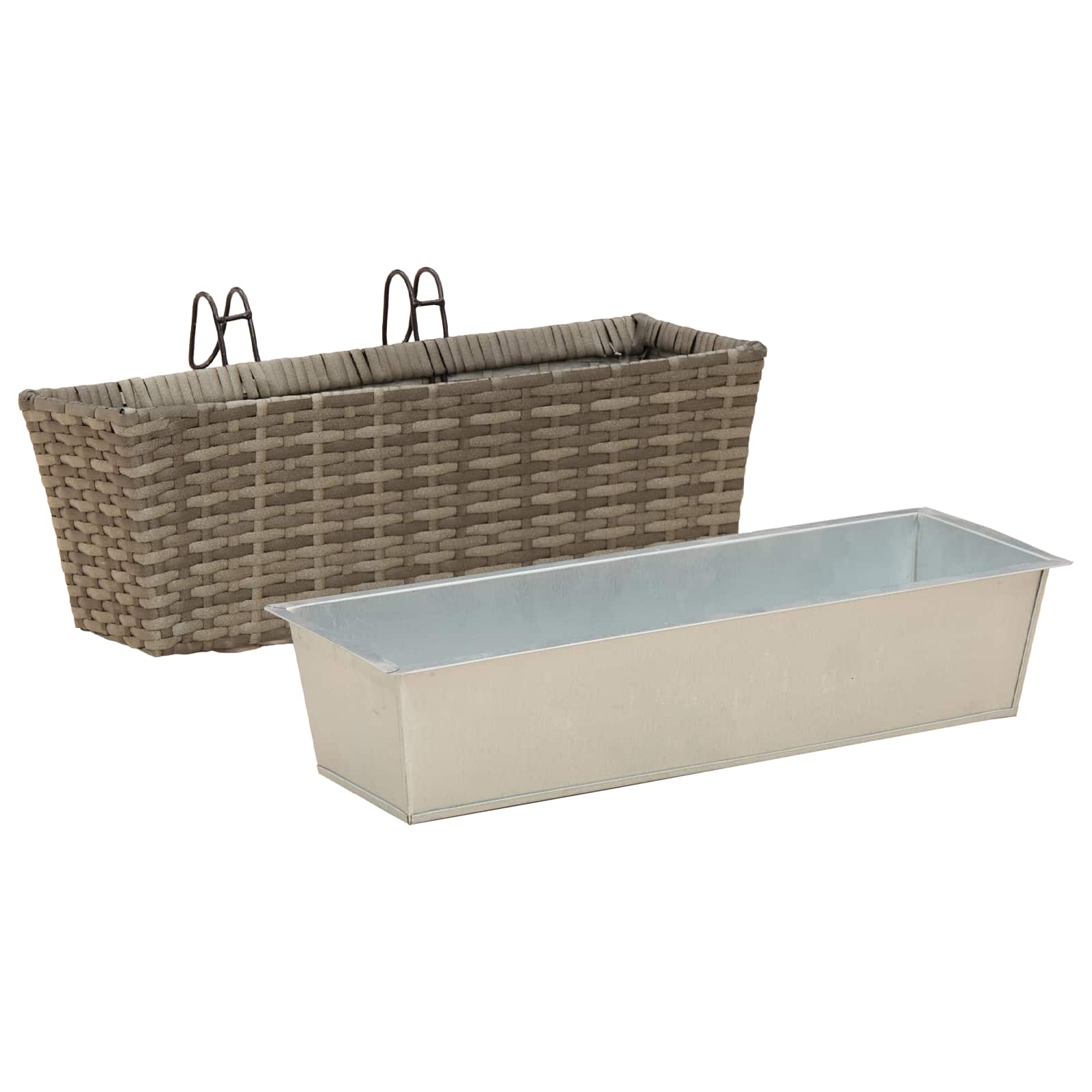 Balkon 2 stk. Grau 50 x 17 x 17 cm Metall