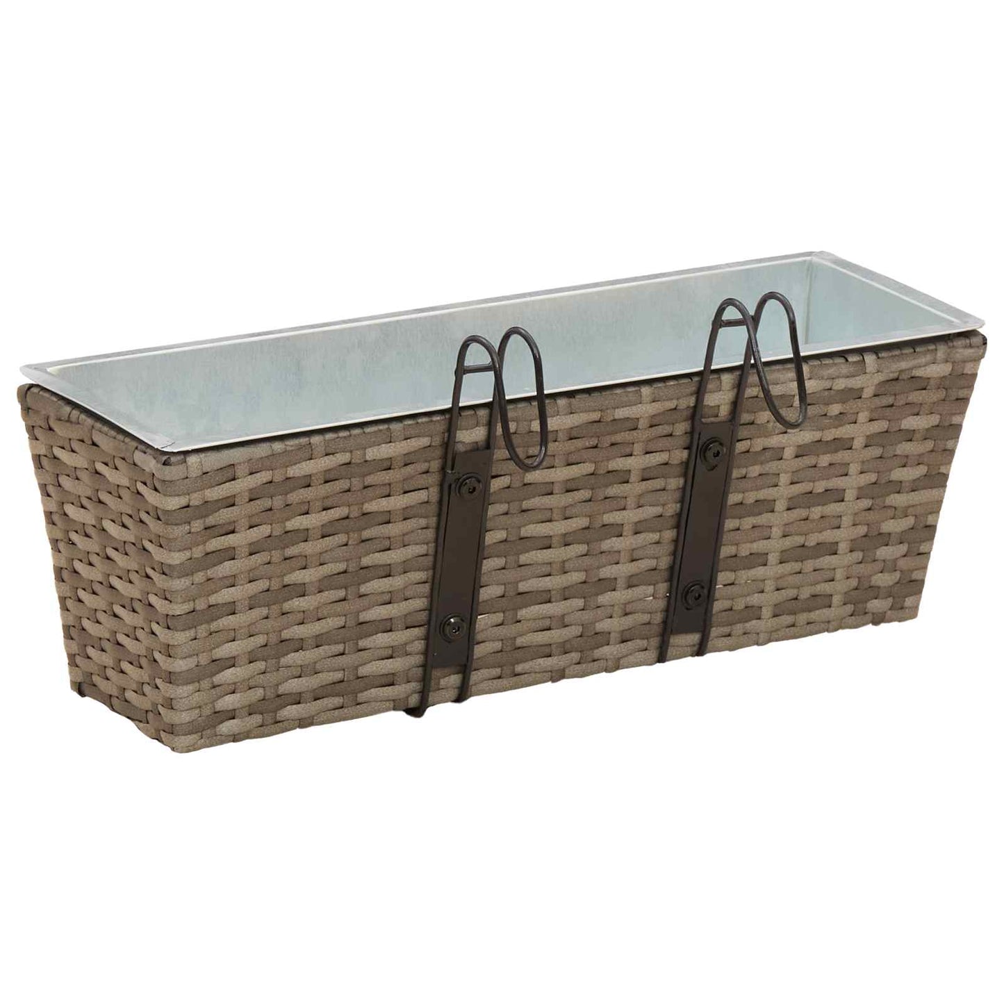 Balkon 2 Stk. Grau 50 x 17 x 17 cm Metall