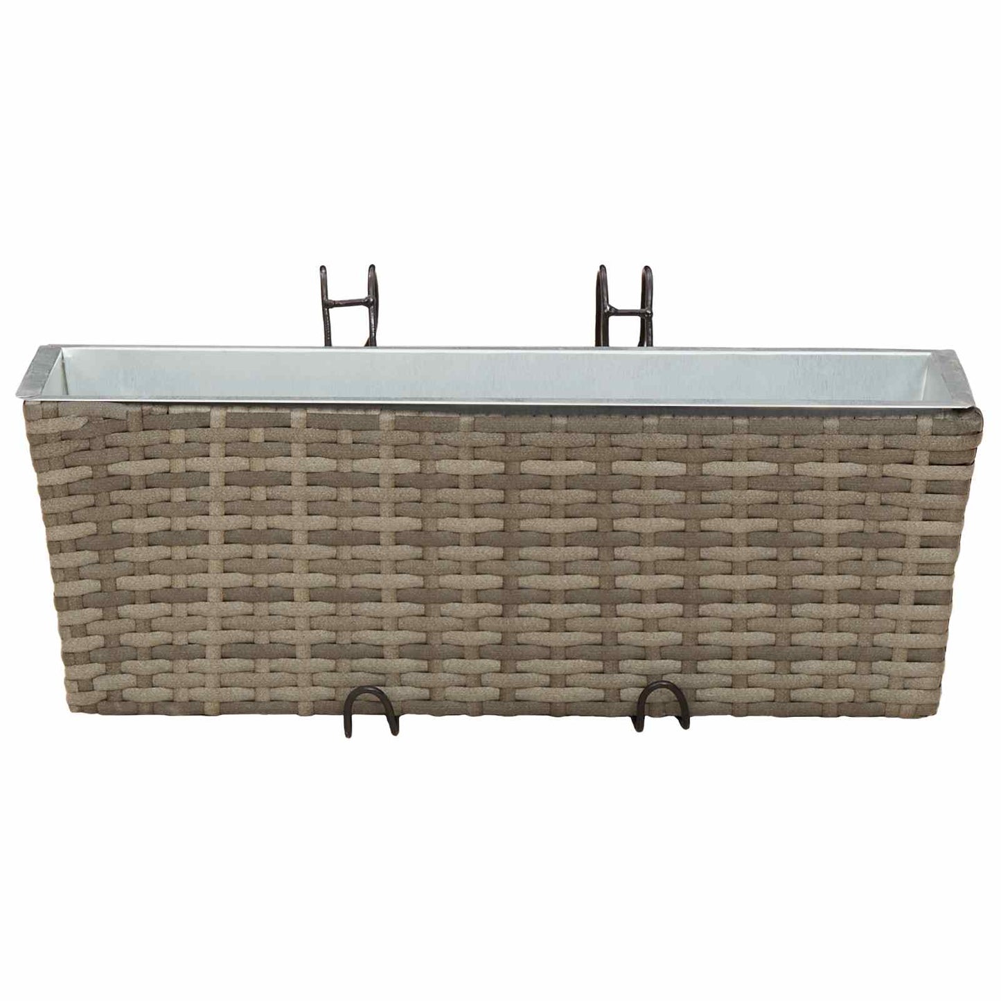 Balkon 2 Stk. Grau 50 x 17 x 17 cm Metall