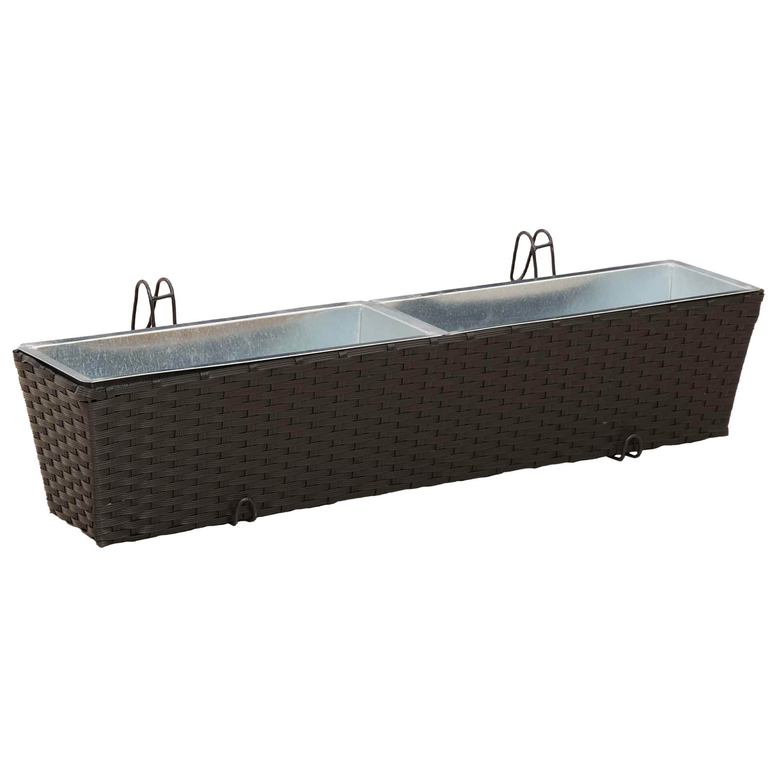 Balkon 2 stk. Schwarz 80 x 17 x 17 cm Metall