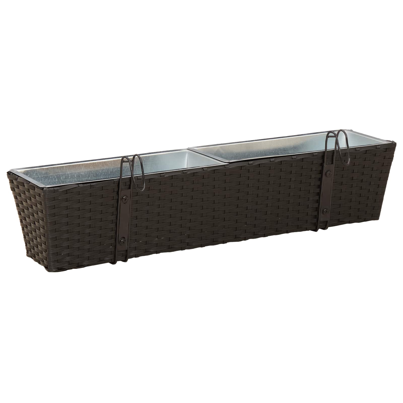Balkon 2 Stk. Schwarz 80 x 17 x 17 cm Metall