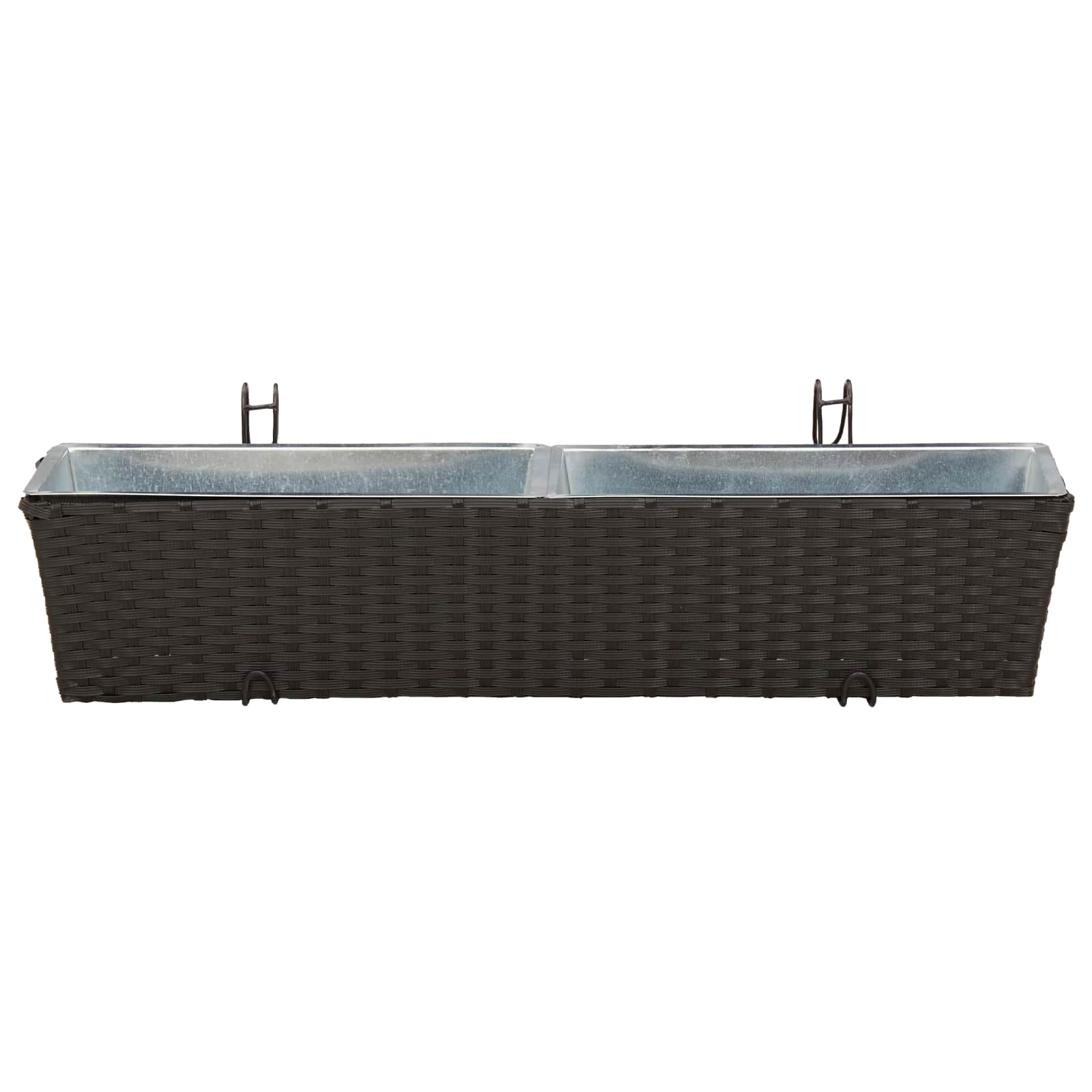 Balkon 2 Stk. Schwarz 80 x 17 x 17 cm Metall