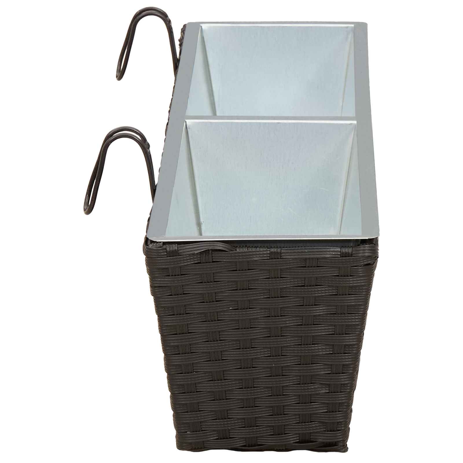 Balkon 2 Stk. Schwarz 80 x 17 x 17 cm Metall