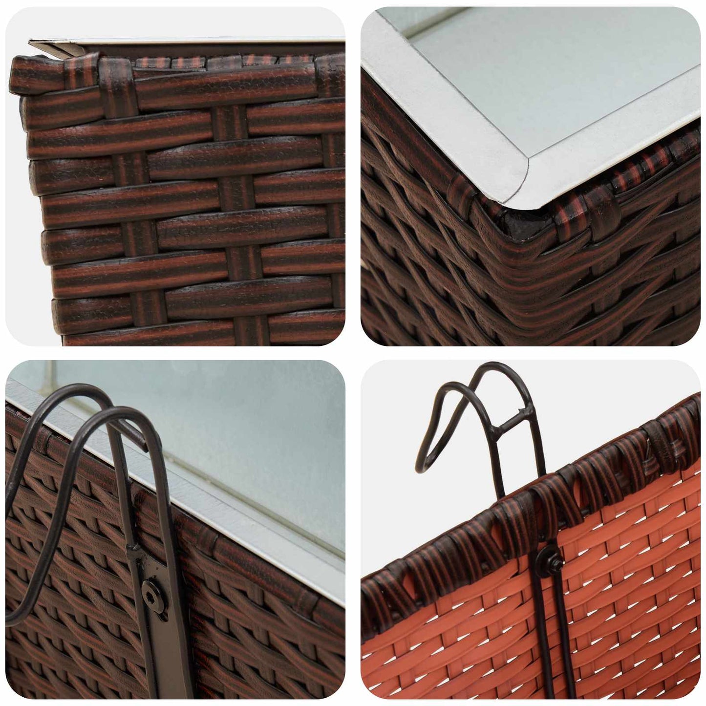 Balkon 2 stk. Braun 80 x 17 x 17 cm Metall