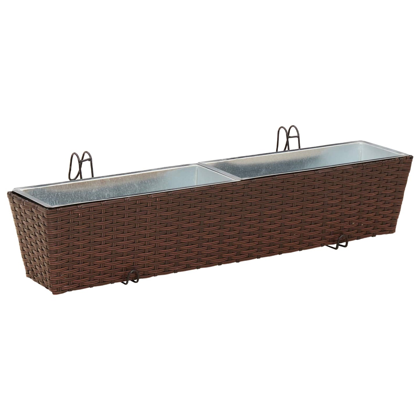 Balkon 2 stk. Braun 80 x 17 x 17 cm Metall