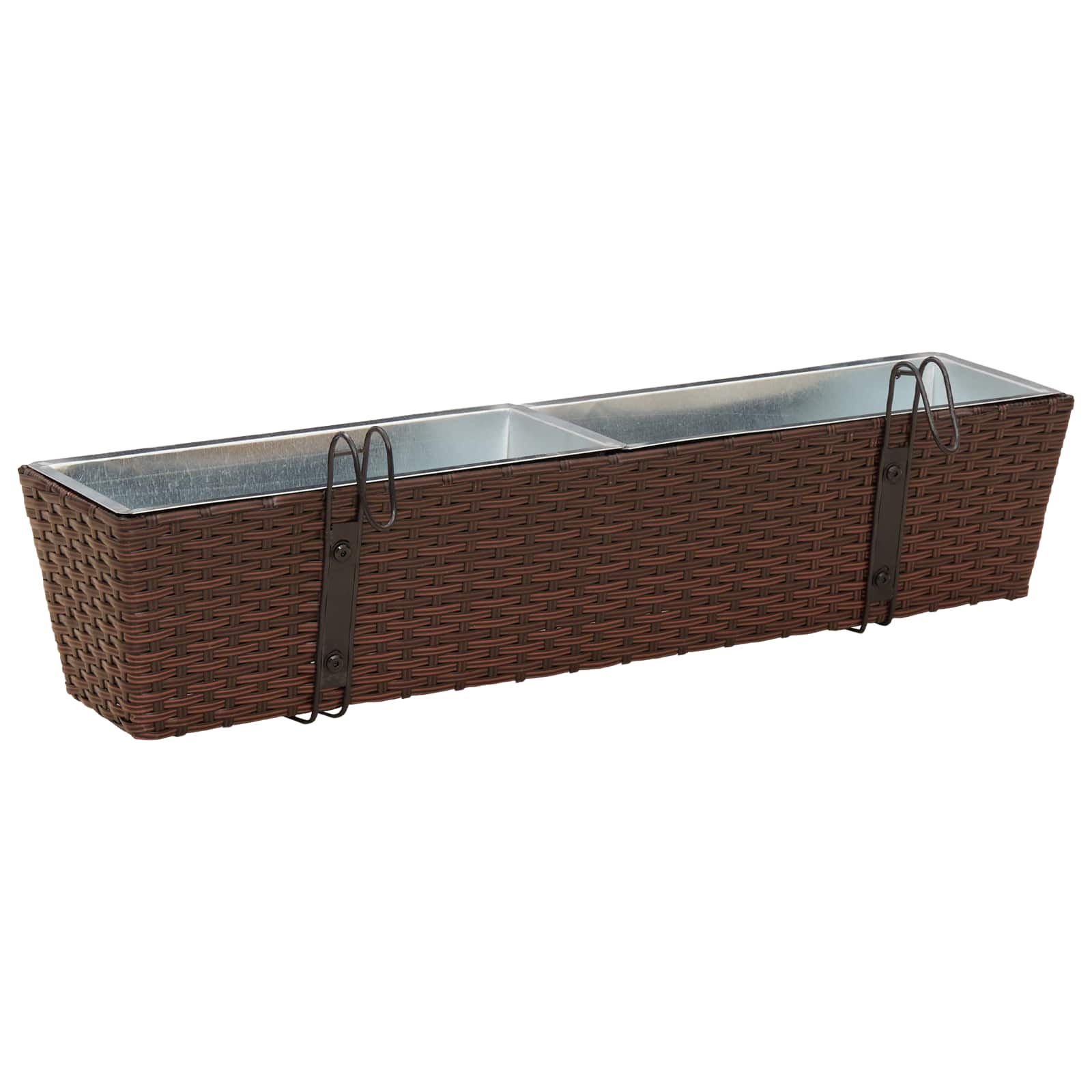 Balkon 2 Stk. Braun 80 x 17 x 17 cm Metall