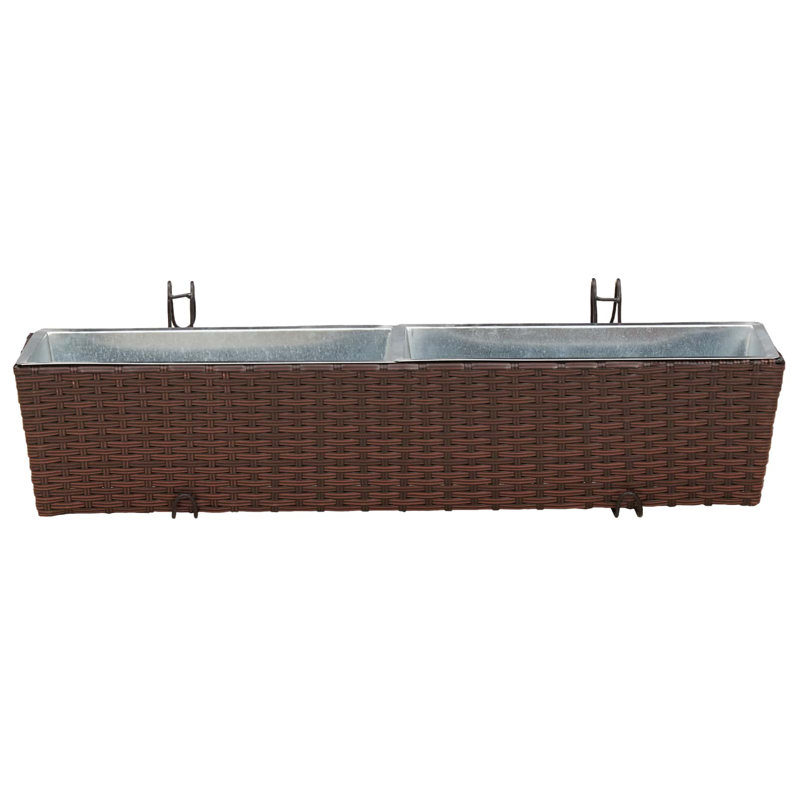Balkon 2 Stk. Braun 80 x 17 x 17 cm Metall