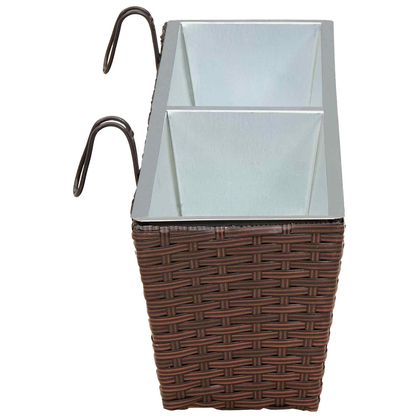 Balkon 2 Stk. Braun 80 x 17 x 17 cm Metall