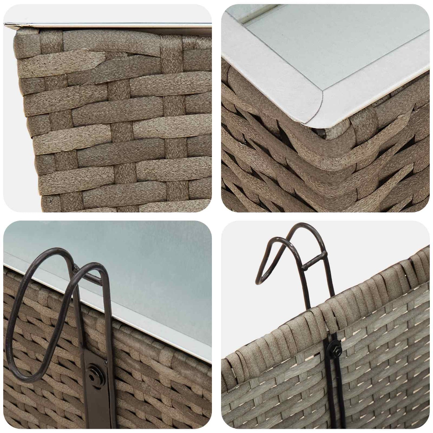 Balkon 2 Stk. Grau 80 x 17 x 17 cm Metall