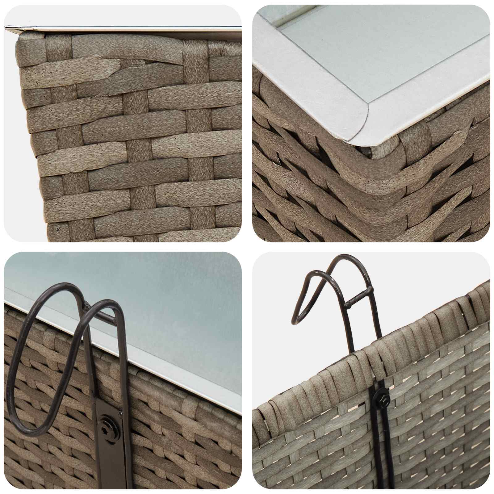Balkon 2 Stk. Grau 80 x 17 x 17 cm Metall